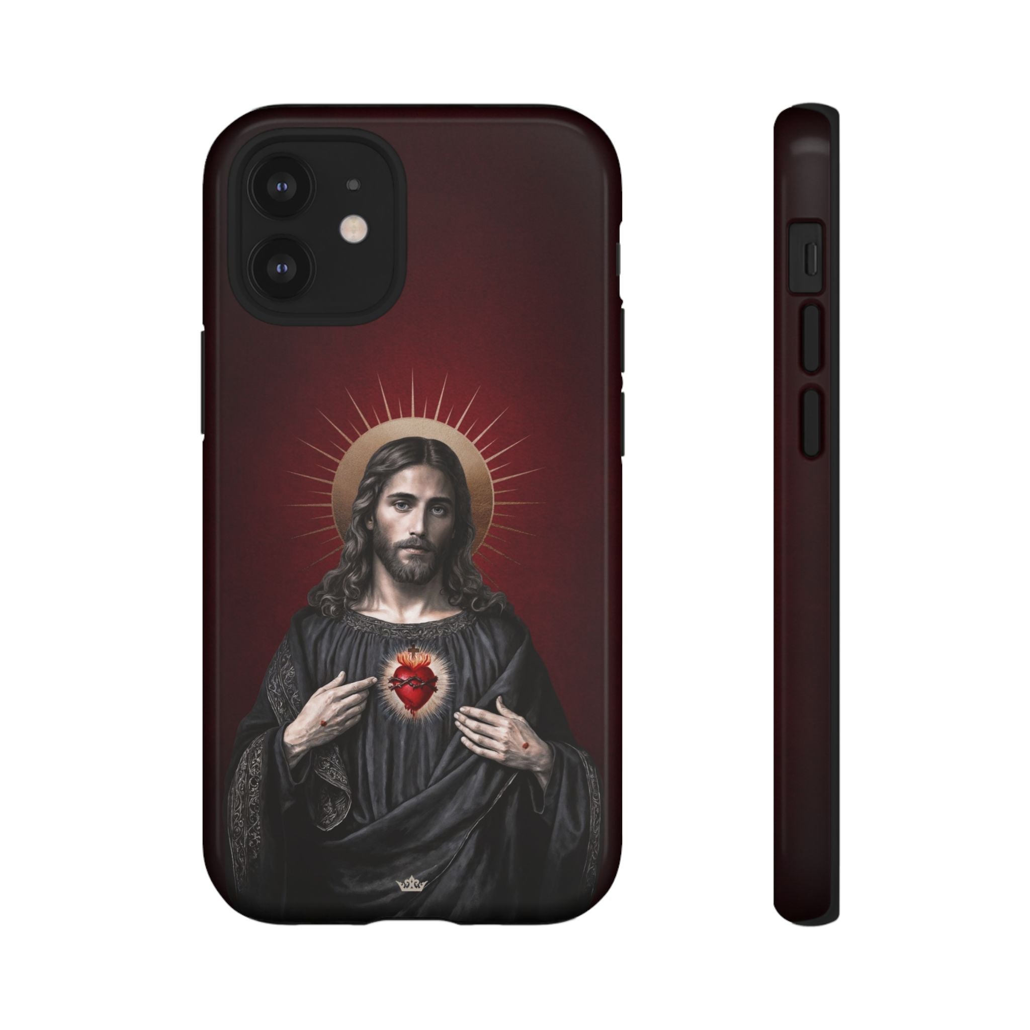 Sacred Heart of Jesus Hard Phone Case (Vintage Garnet)