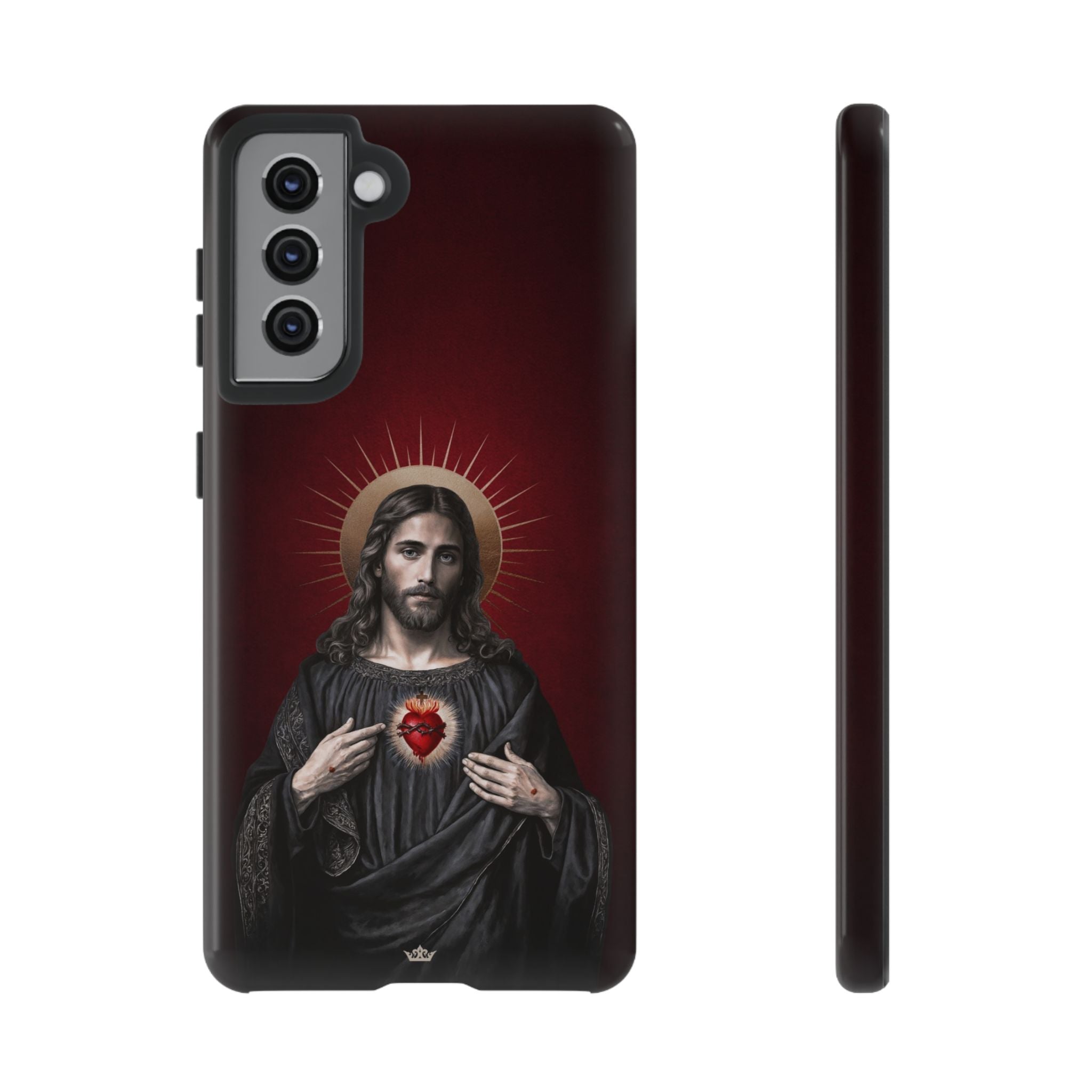 Sacred Heart of Jesus Hard Phone Case (Vintage Garnet)