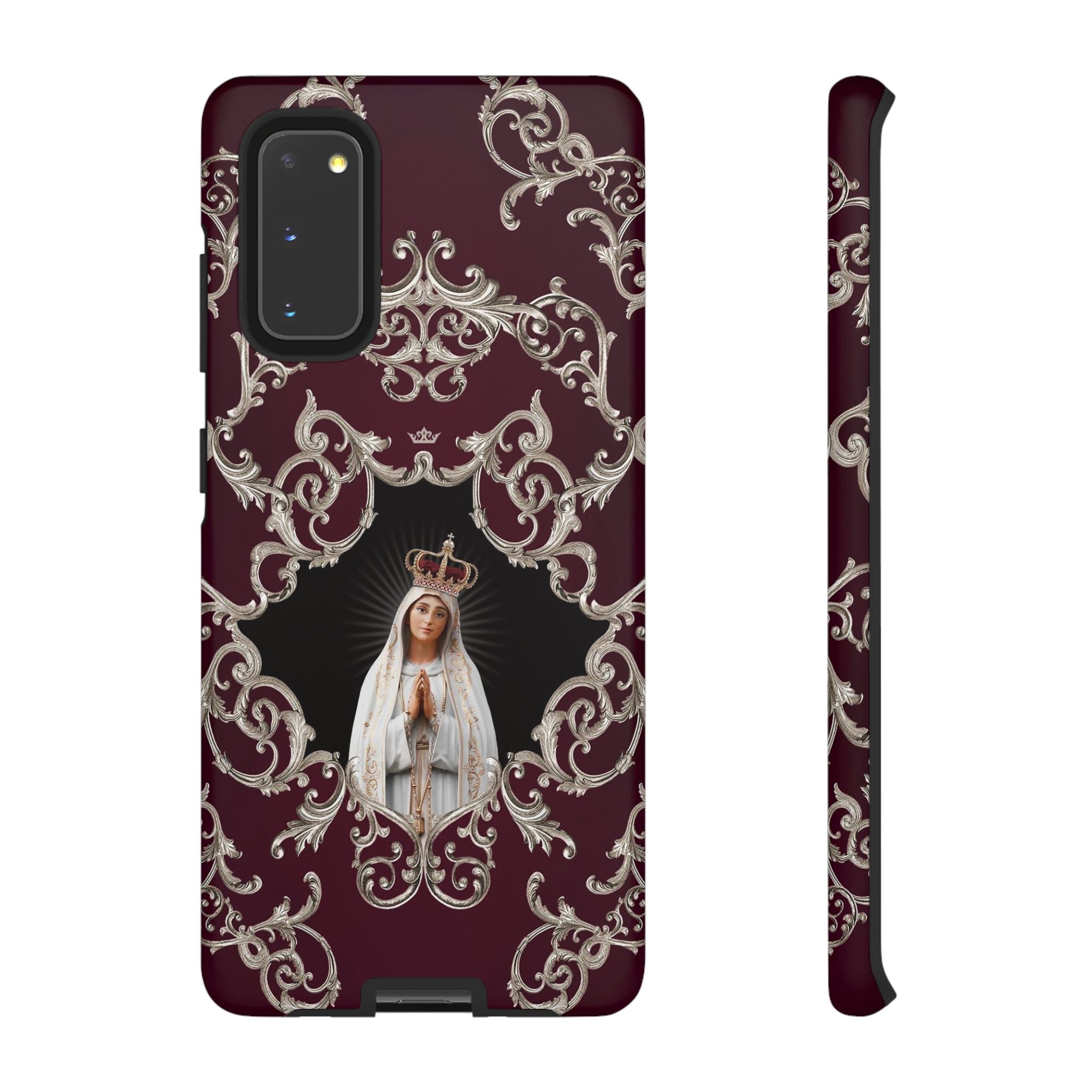 Our Lady of Fatima Hard Phone Case (Baroque Mahogany)