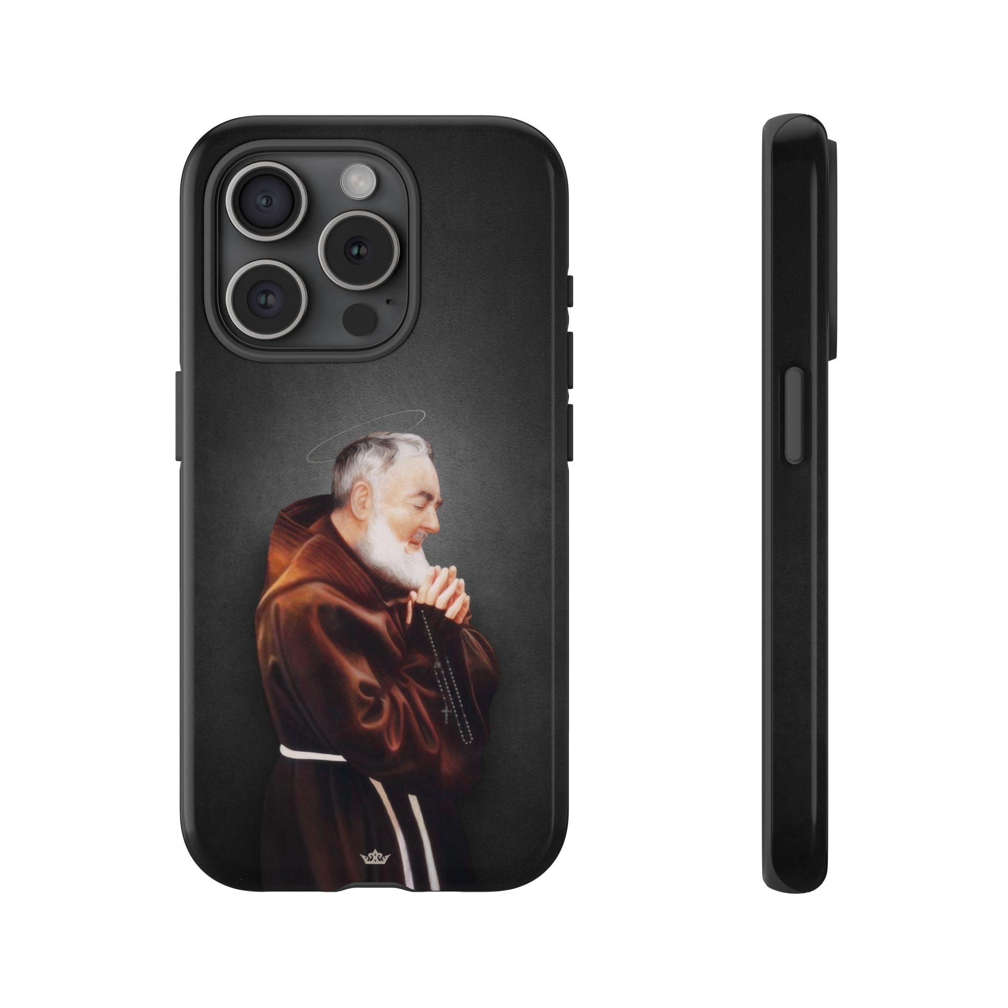 St. Padre Pio Hard Phone Case (Dark)