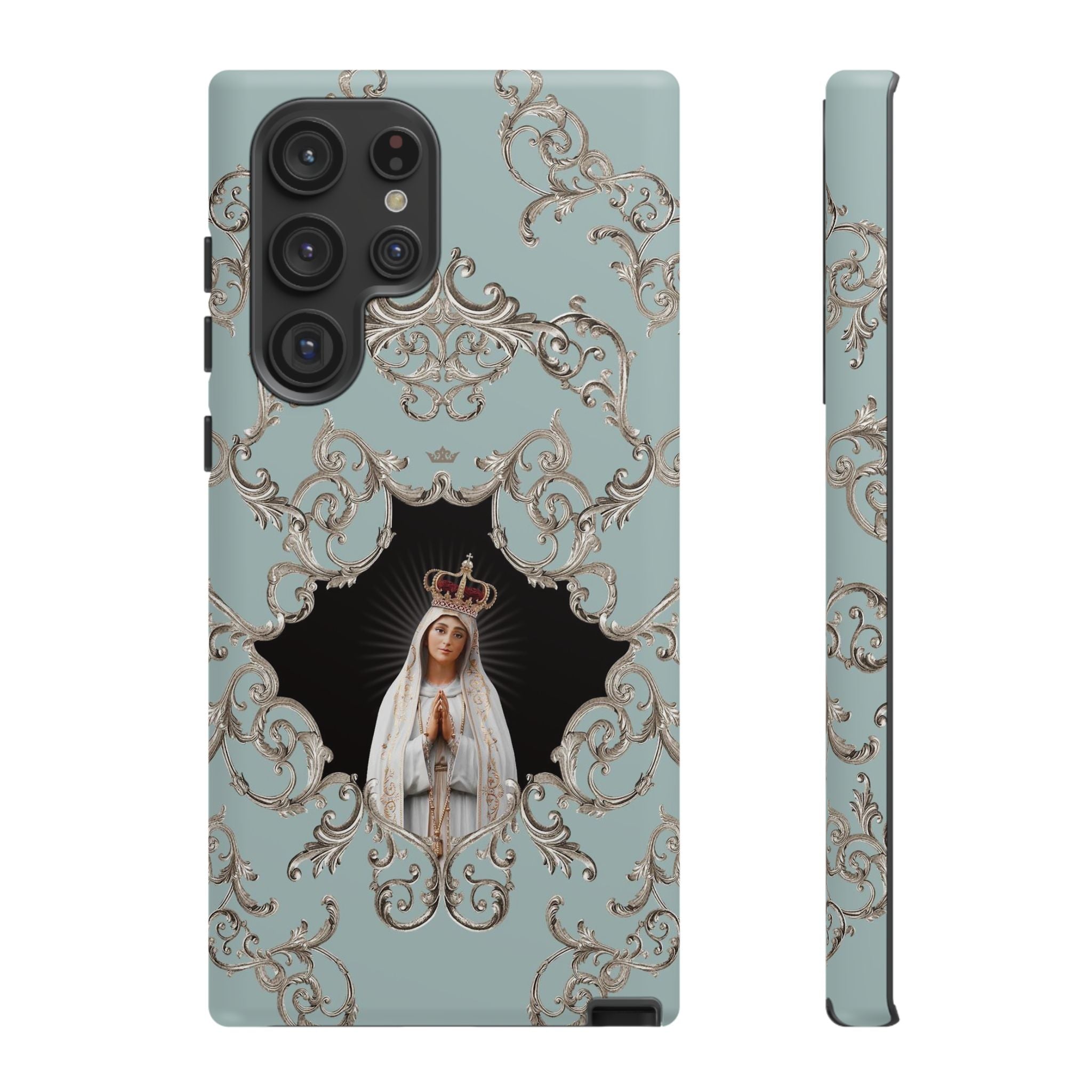 Our Lady of Fatima Hard Phone Case (Baroque Blue)