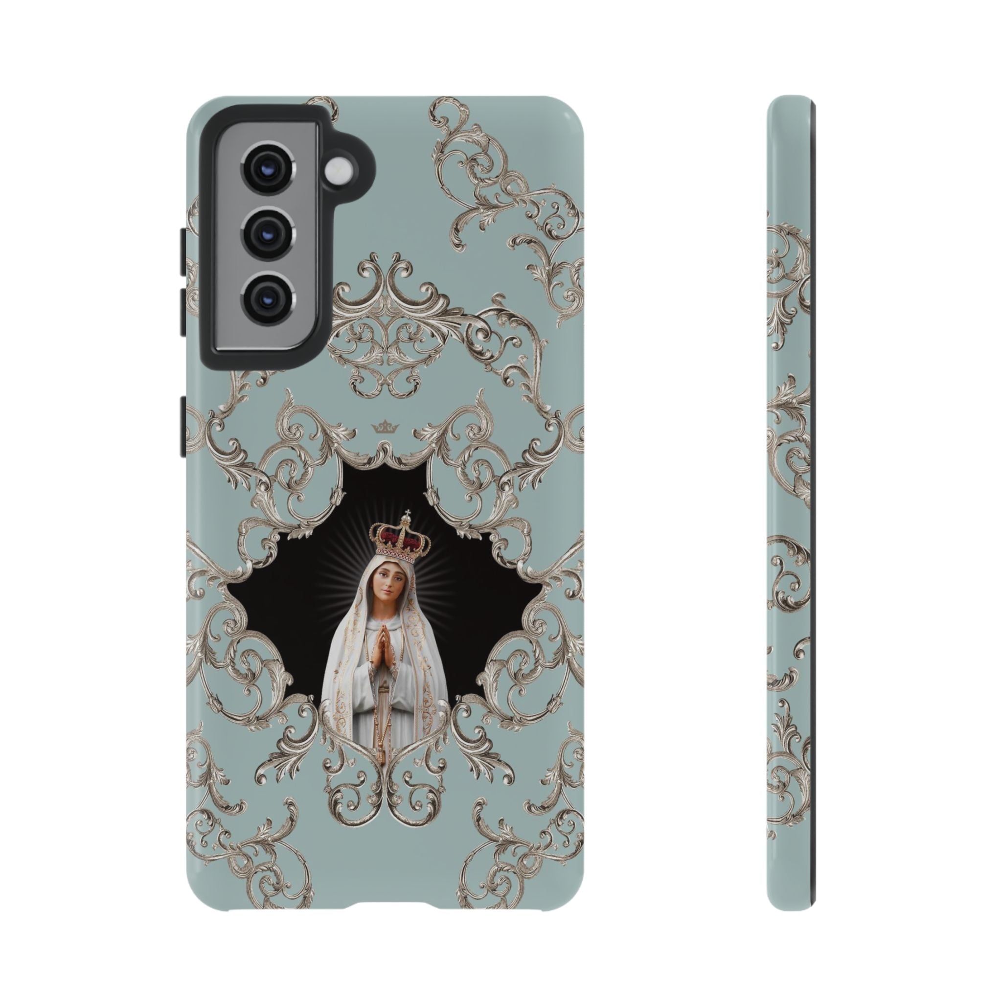 Our Lady of Fatima Hard Phone Case (Baroque Blue)