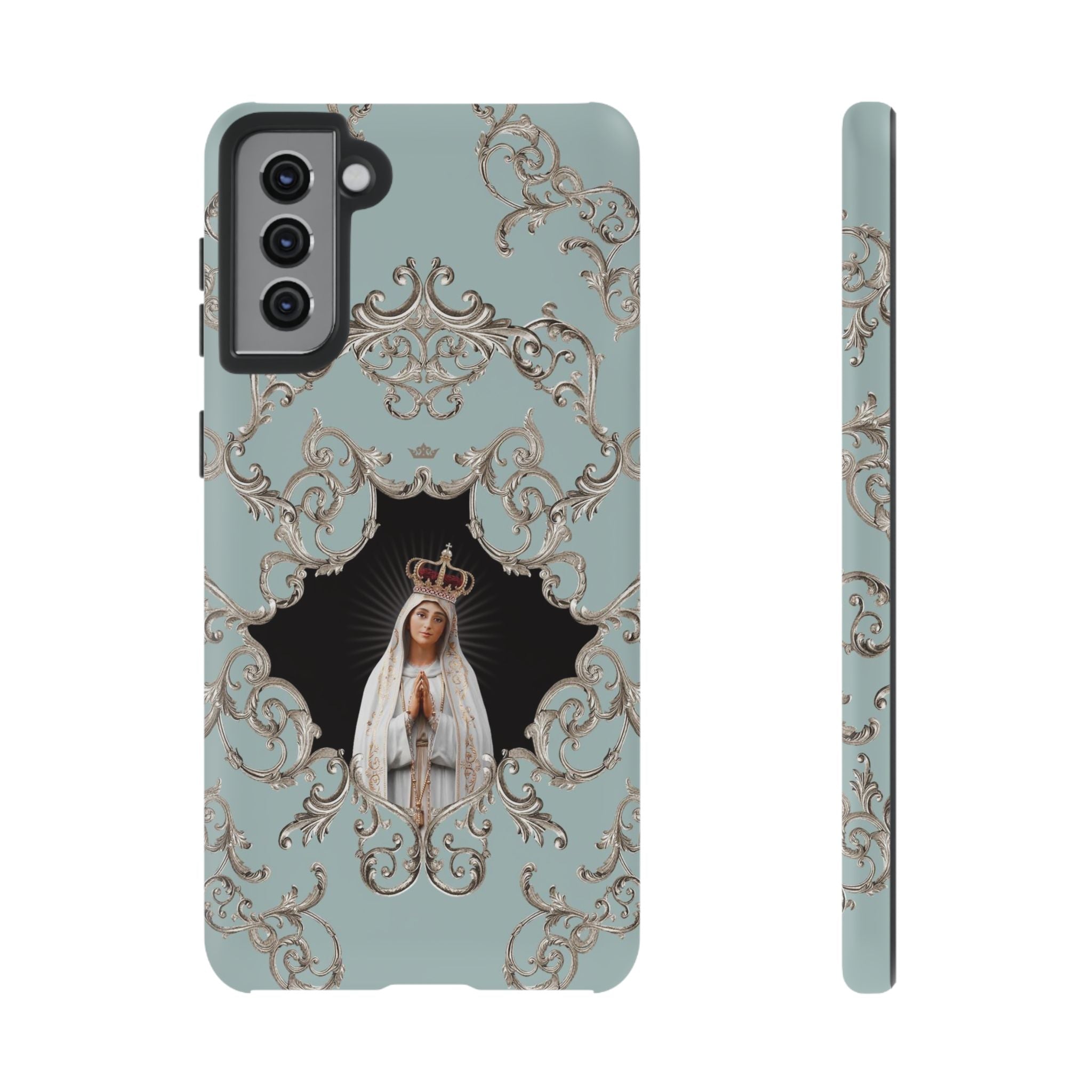 Our Lady of Fatima Hard Phone Case (Baroque Blue)