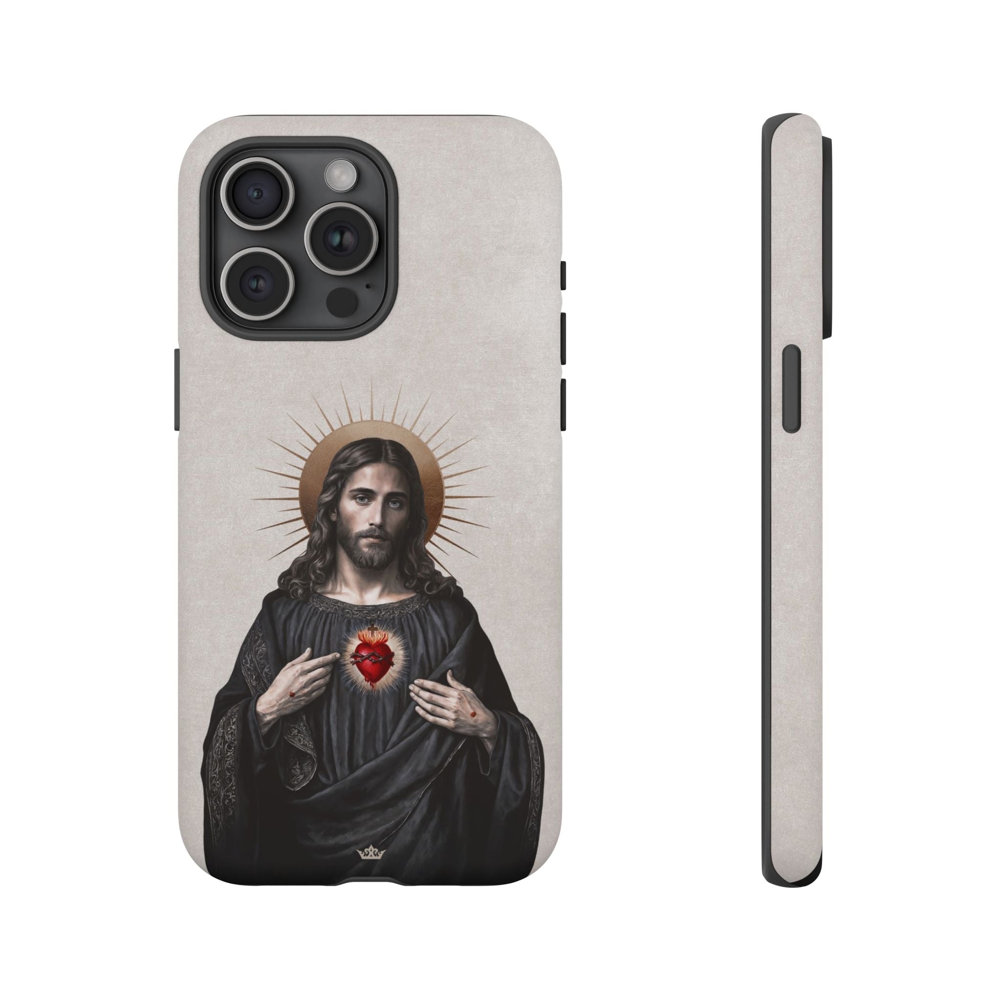 Sacred Heart of Jesus Hard Phone Case (Vintage Ivory)