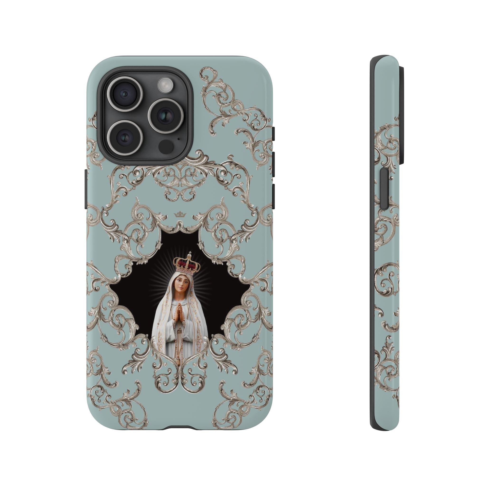 Our Lady of Fatima Hard Phone Case (Baroque Blue)