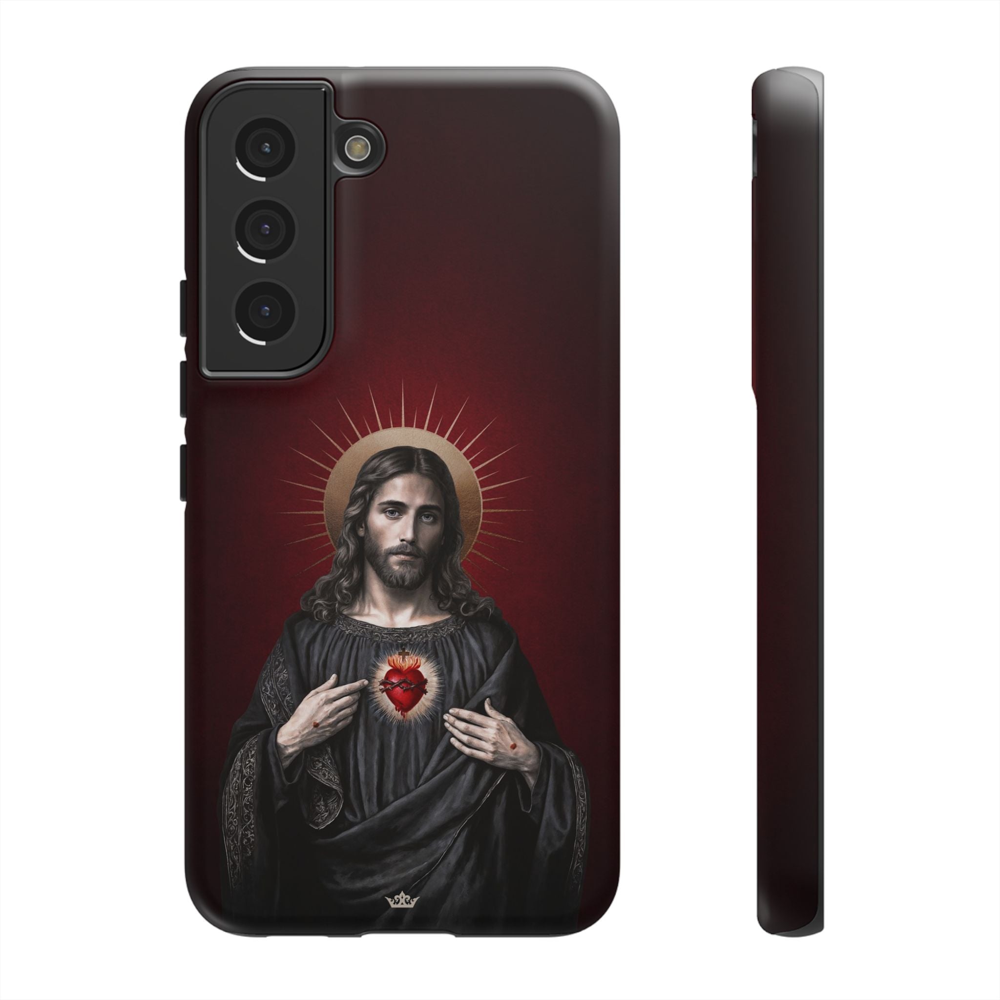 Sacred Heart of Jesus Hard Phone Case (Vintage Garnet)