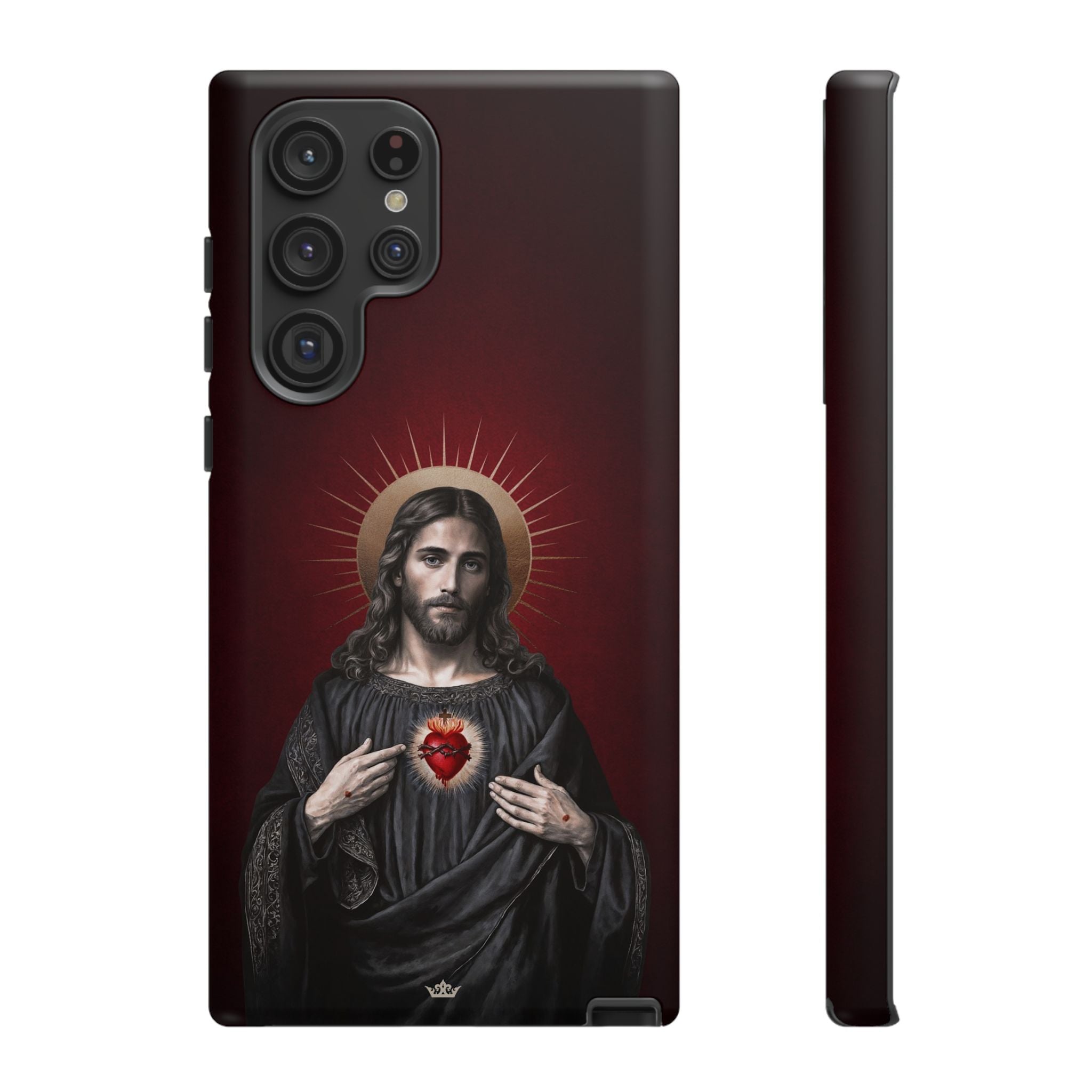 Sacred Heart of Jesus Hard Phone Case (Vintage Garnet)