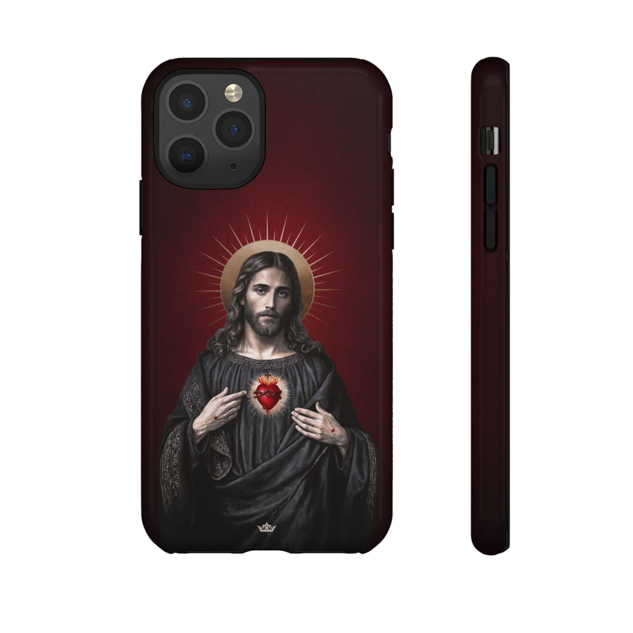 Sacred Heart of Jesus Hard Phone Case (Vintage Garnet)