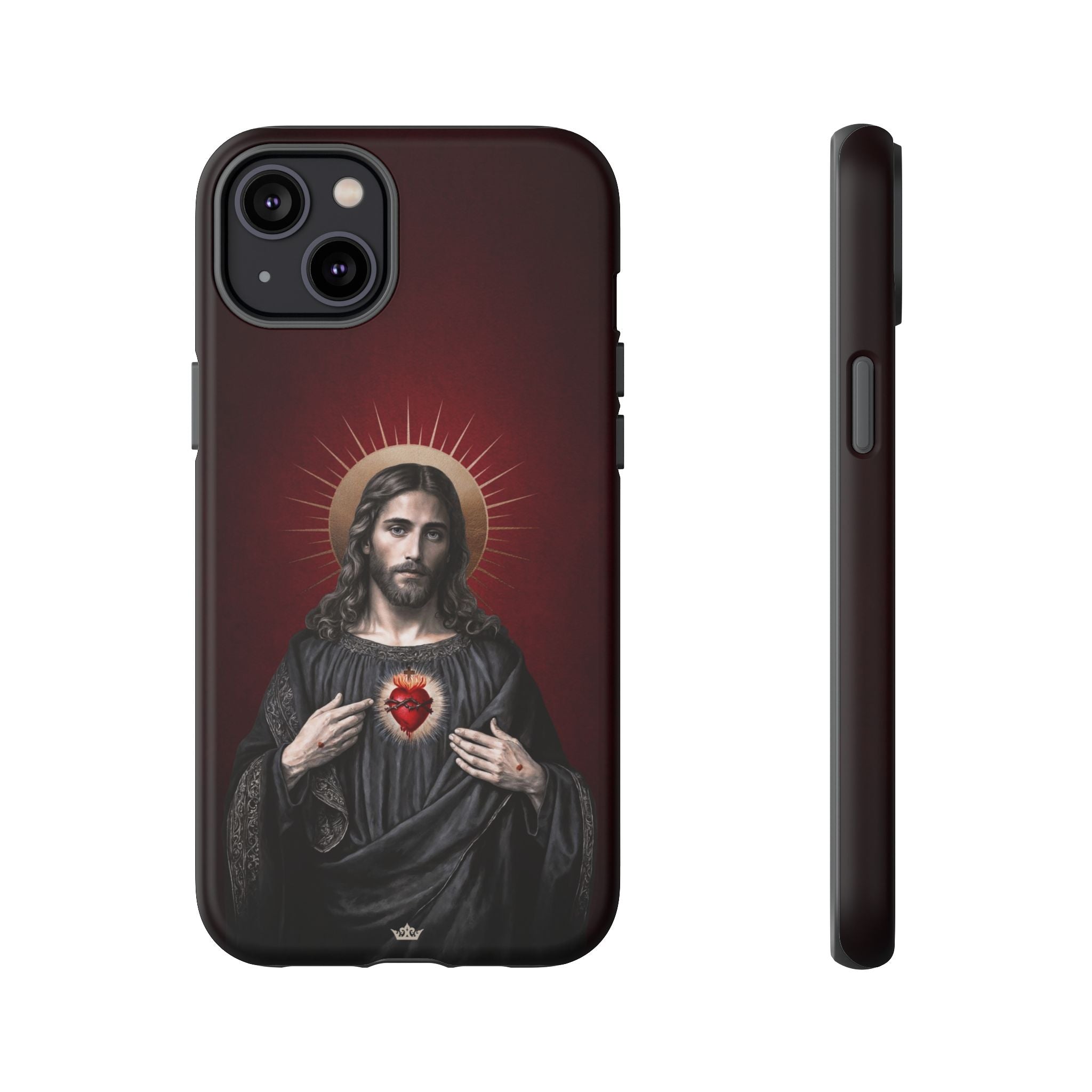 Sacred Heart of Jesus Hard Phone Case (Vintage Garnet)