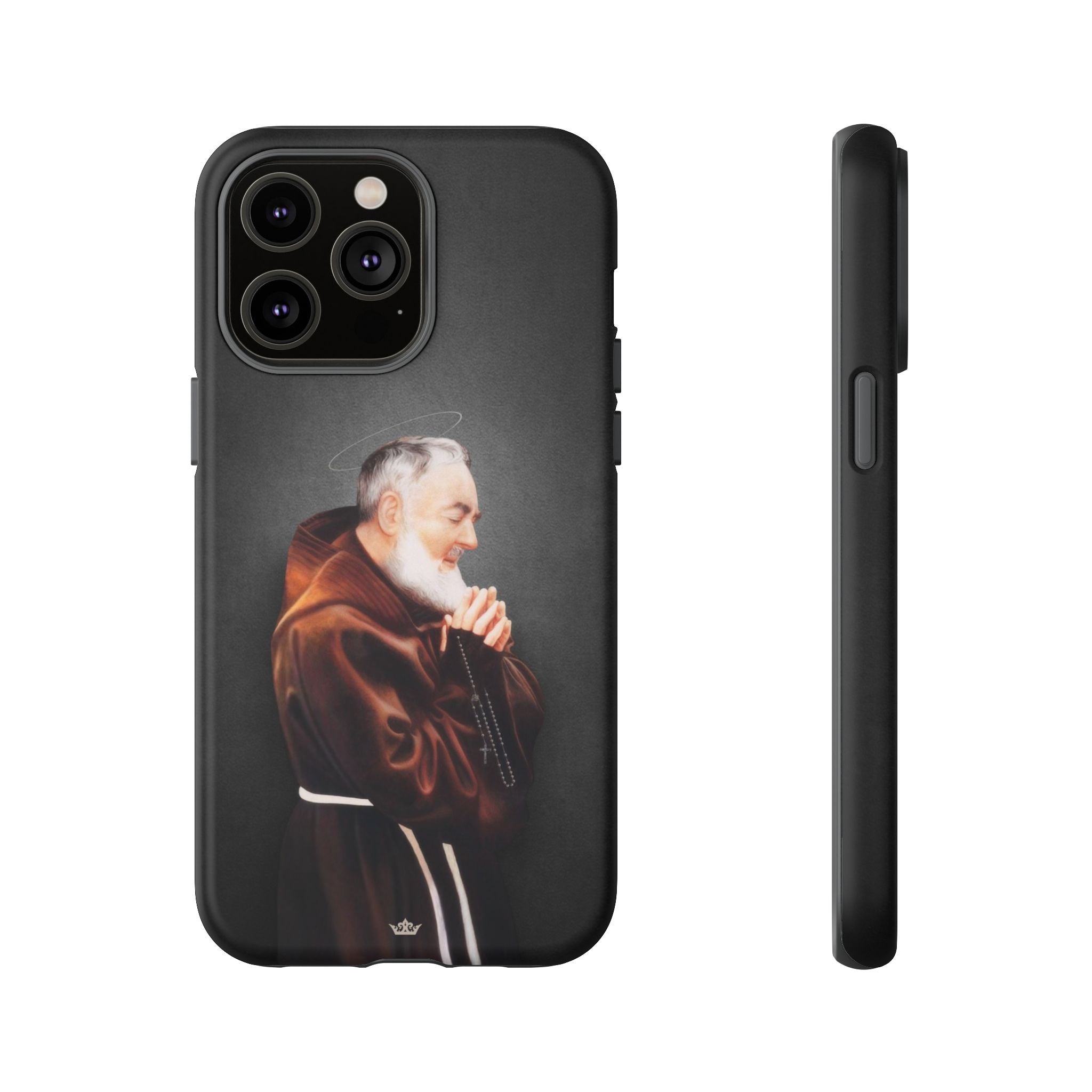 St. Padre Pio Hard Phone Case (Dark)