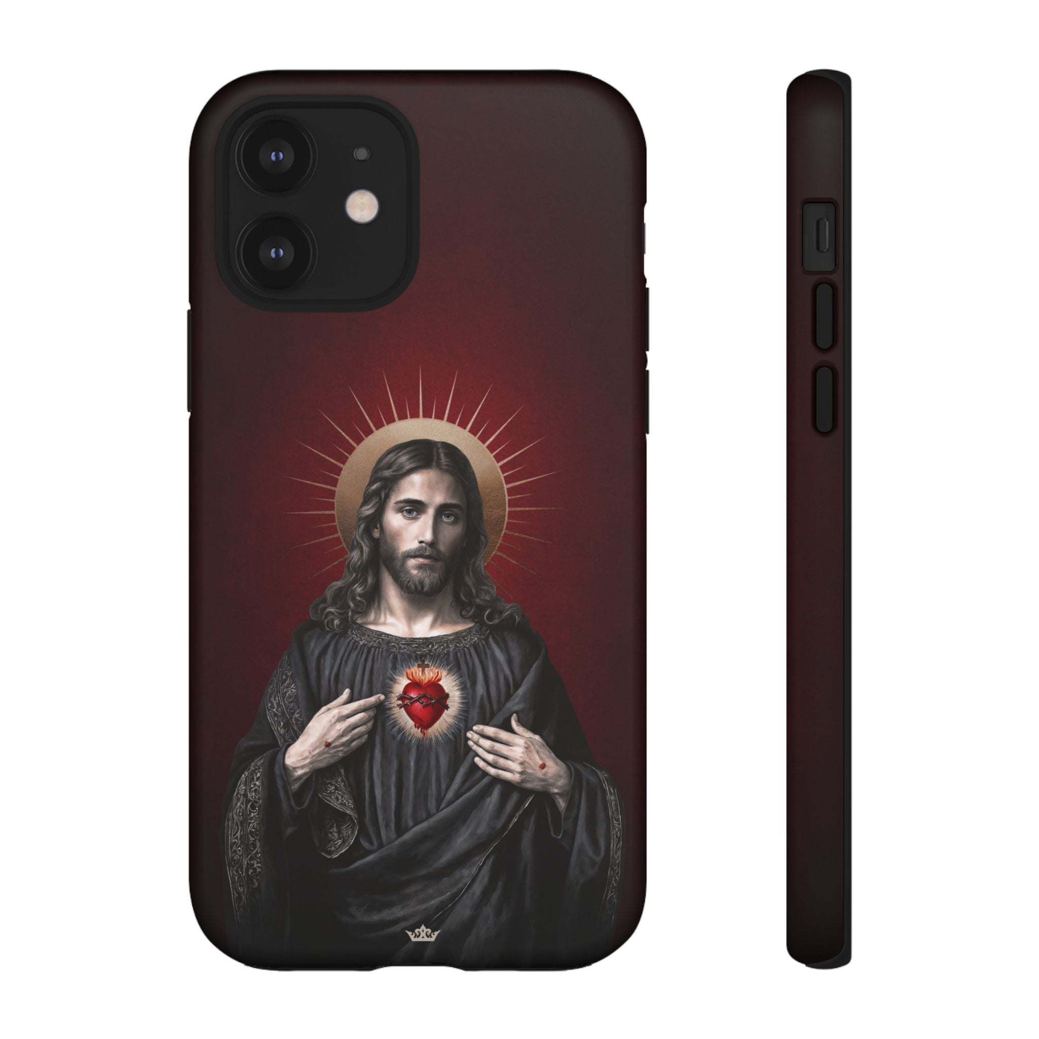 Sacred Heart of Jesus Hard Phone Case (Vintage Garnet)