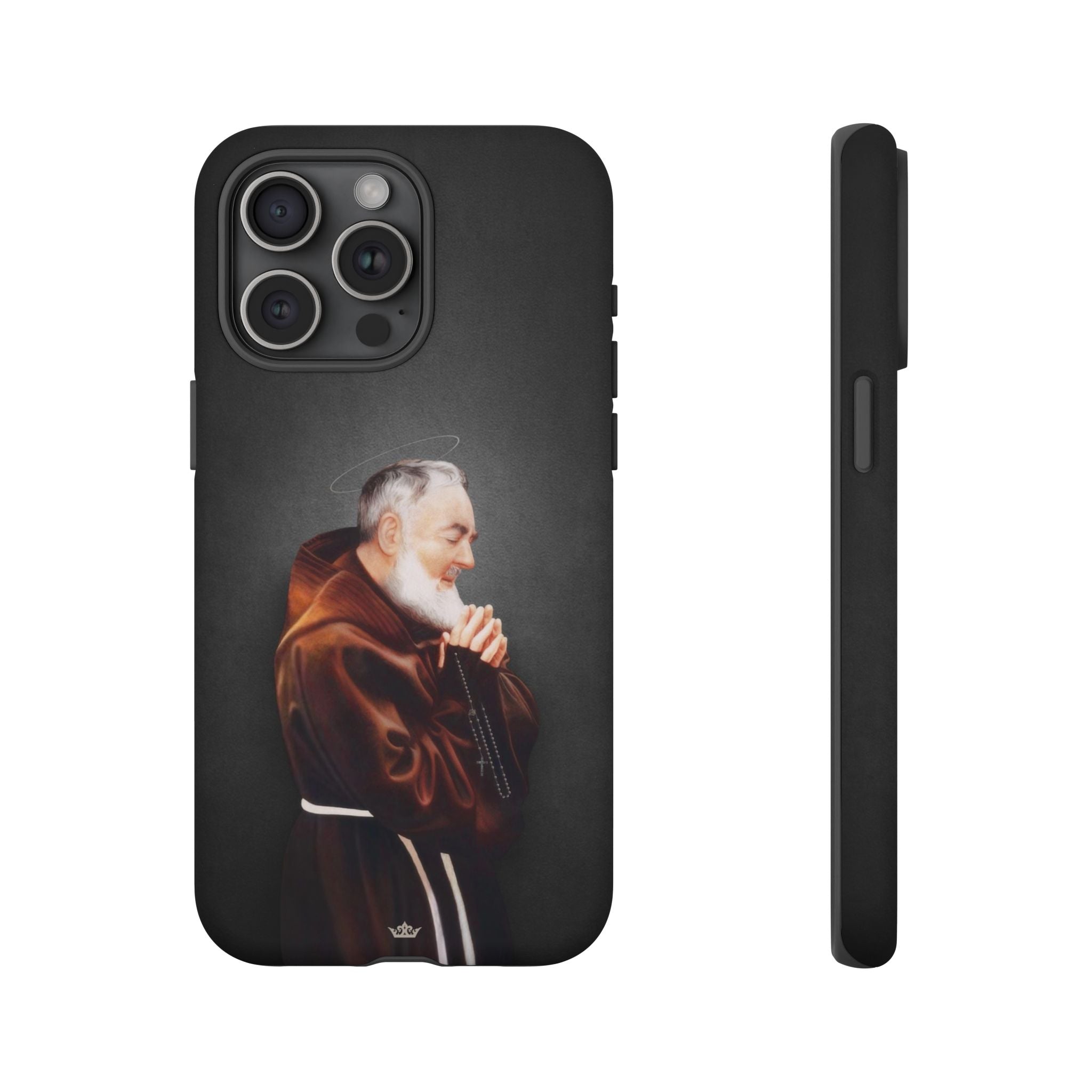 St. Padre Pio Hard Phone Case (Dark)