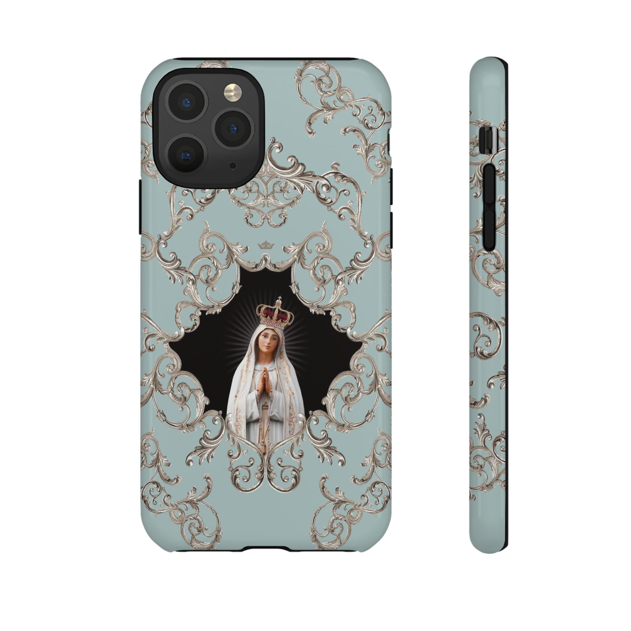 Our Lady of Fatima Hard Phone Case (Baroque Blue)