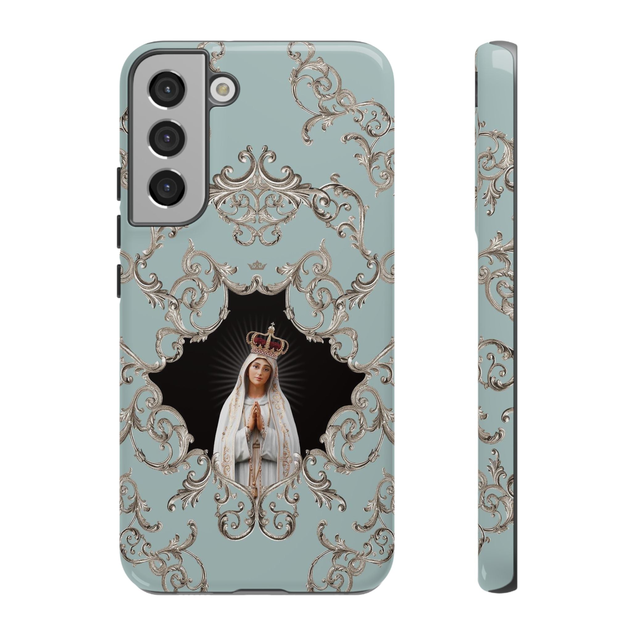 Our Lady of Fatima Hard Phone Case (Baroque Blue)