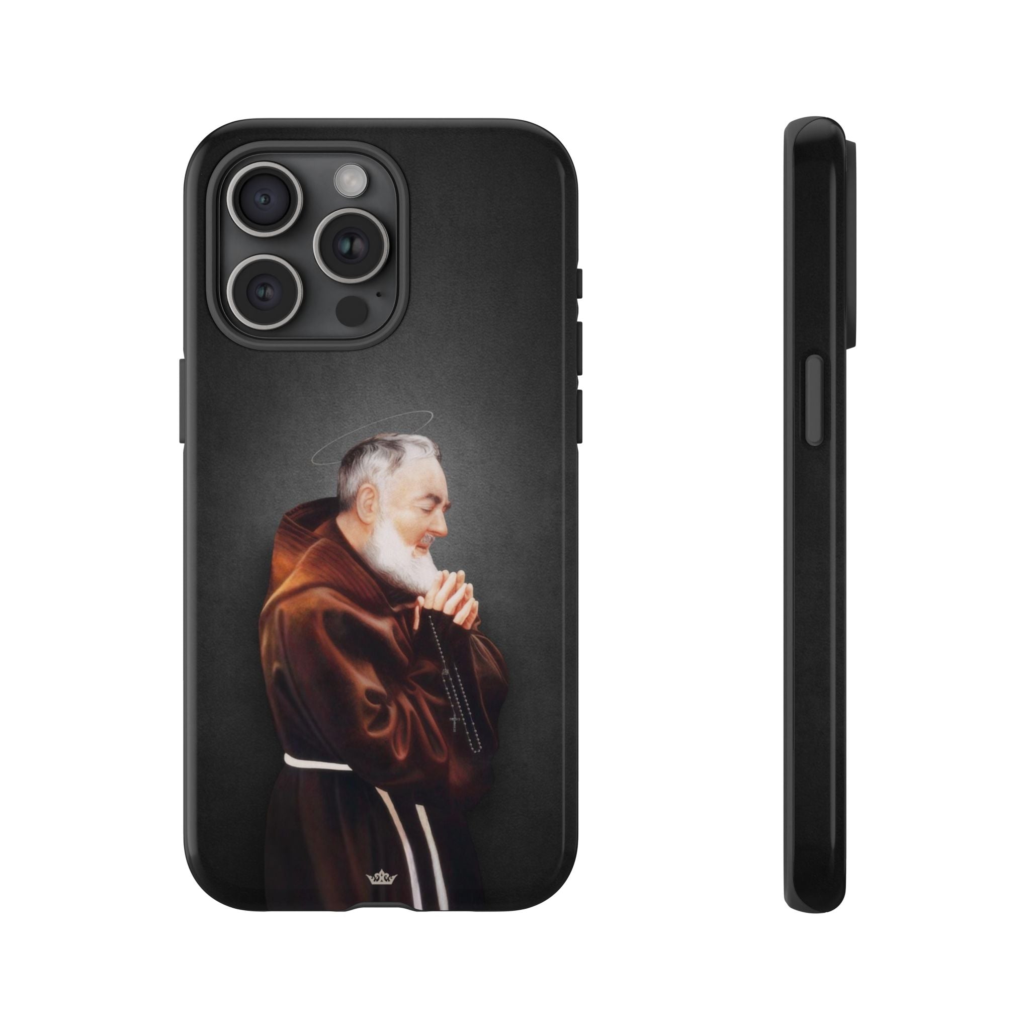 St. Padre Pio Hard Phone Case (Dark)