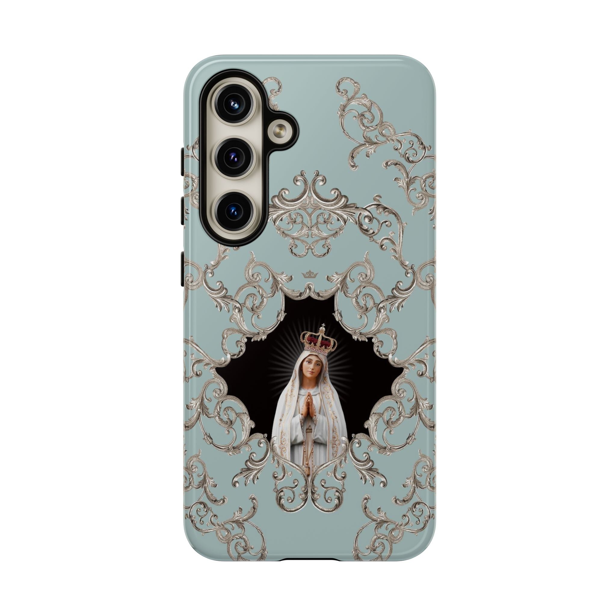 Our Lady of Fatima Hard Phone Case (Baroque Blue)