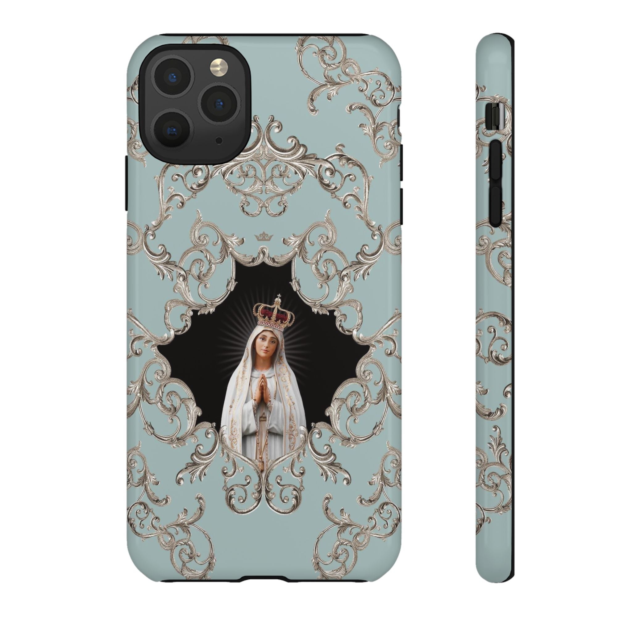 Our Lady of Fatima Hard Phone Case (Baroque Blue)