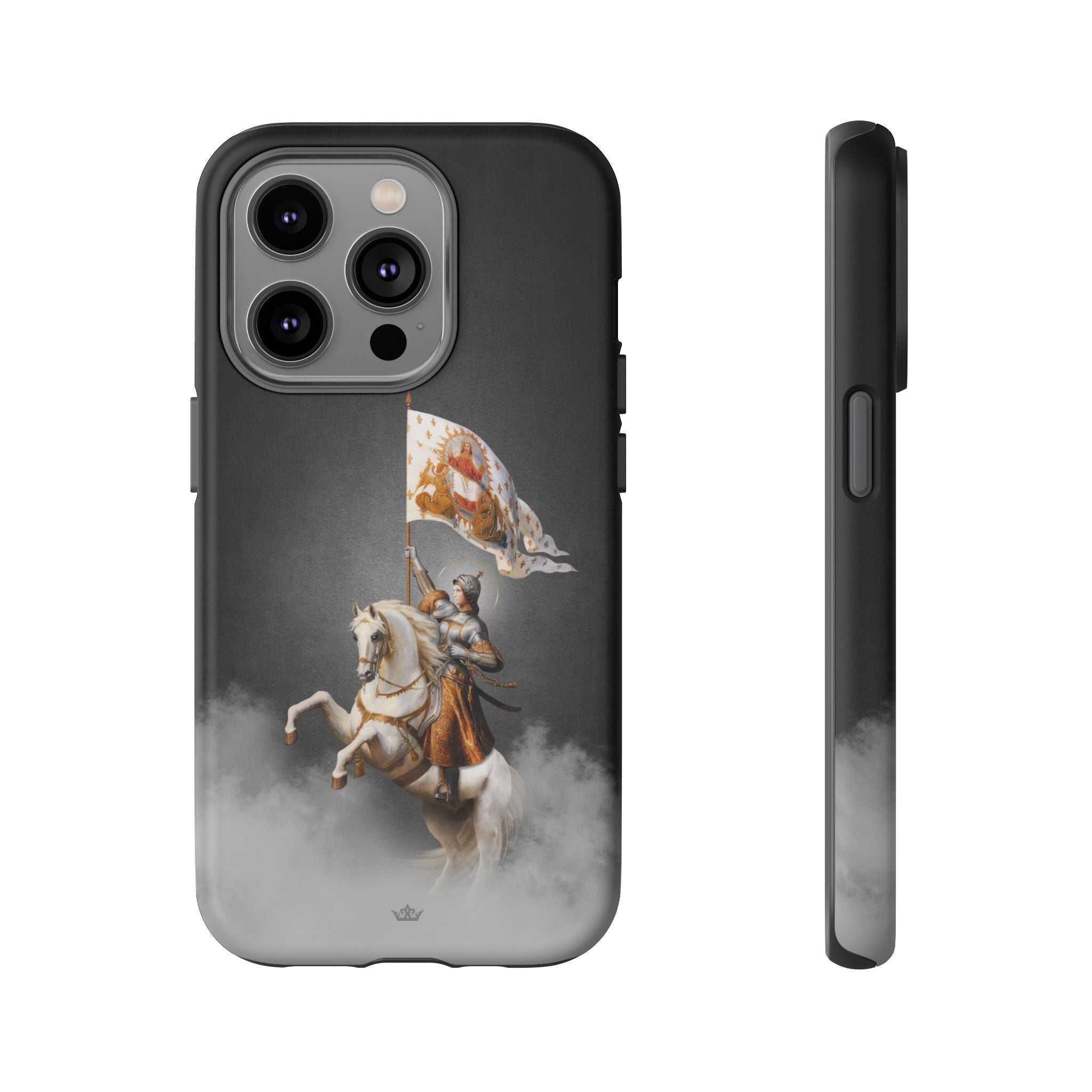 St. Joan of Arc in Battle Hard Phone Case (Dark)