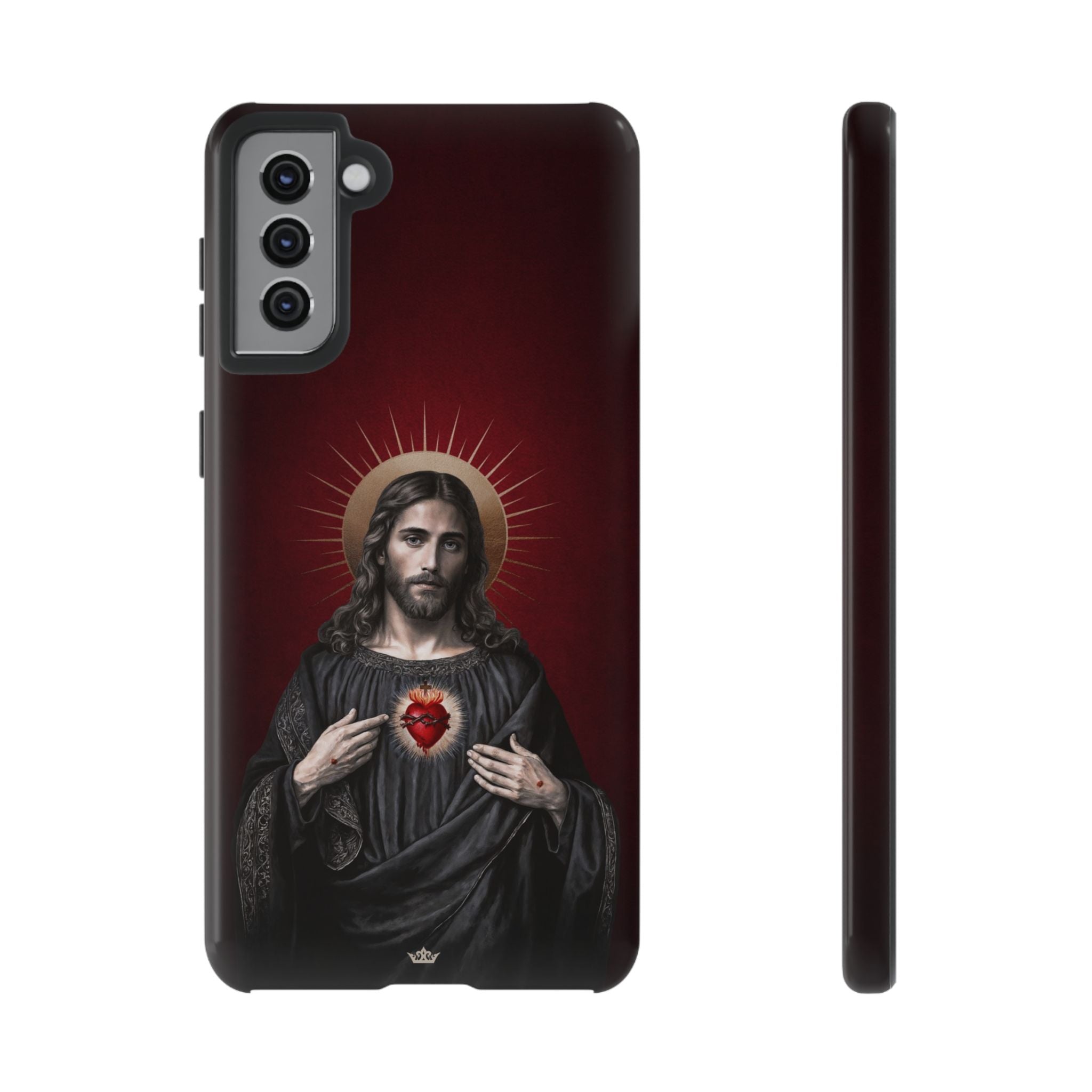 Sacred Heart of Jesus Hard Phone Case (Vintage Garnet)