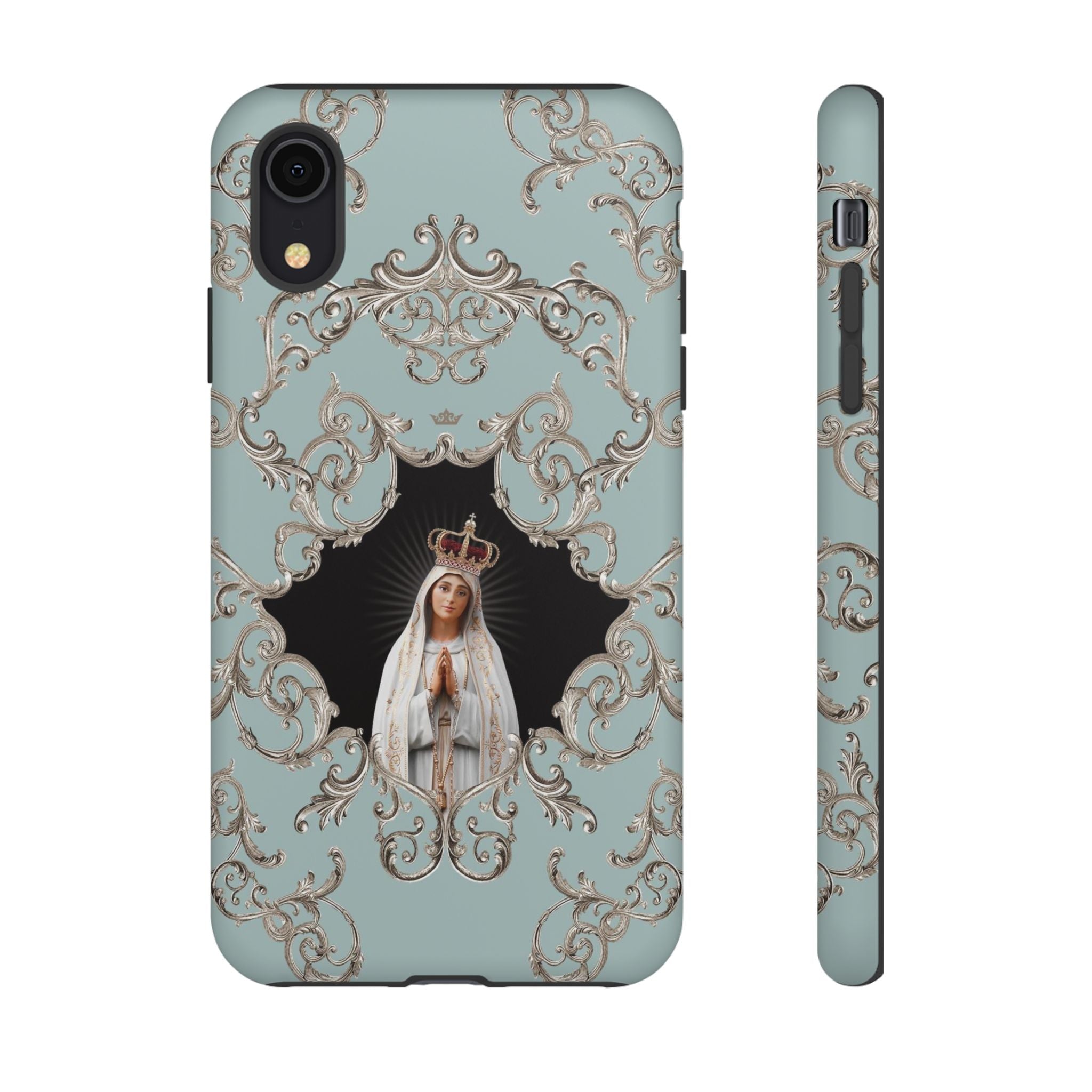 Our Lady of Fatima Hard Phone Case (Baroque Blue)