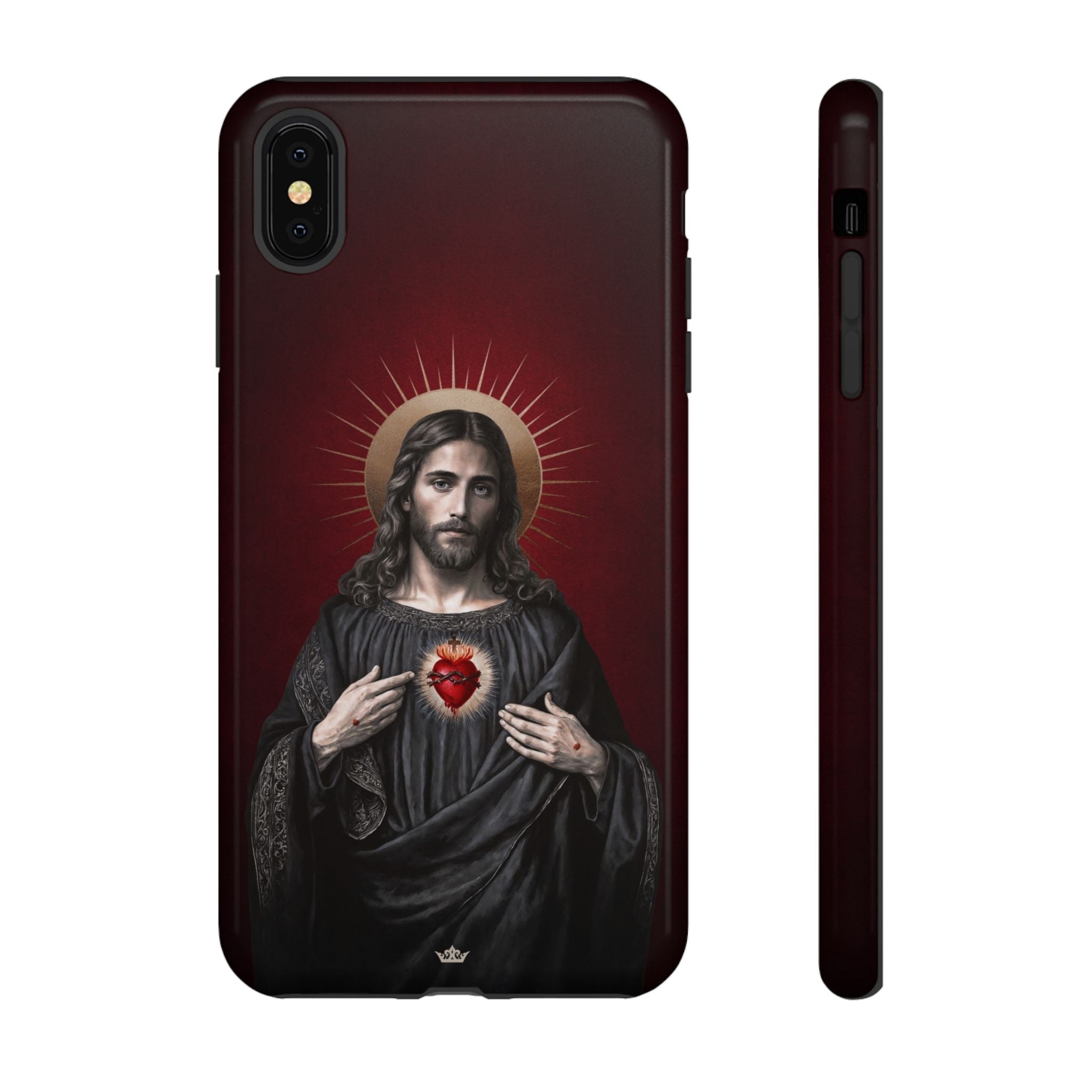 Sacred Heart of Jesus Hard Phone Case (Vintage Garnet)