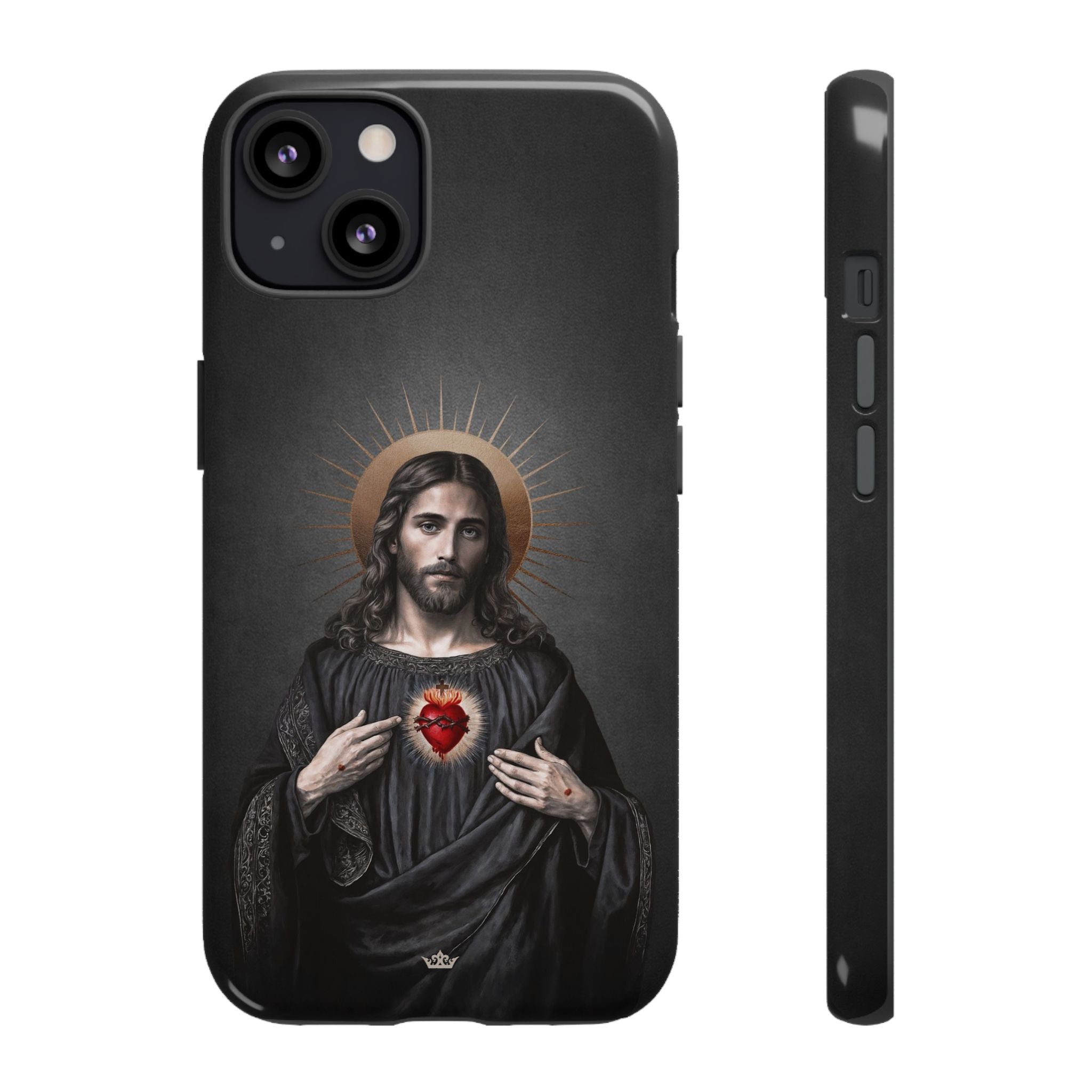 Sacred Heart of Jesus Hard Phone Case (Vintage Black)