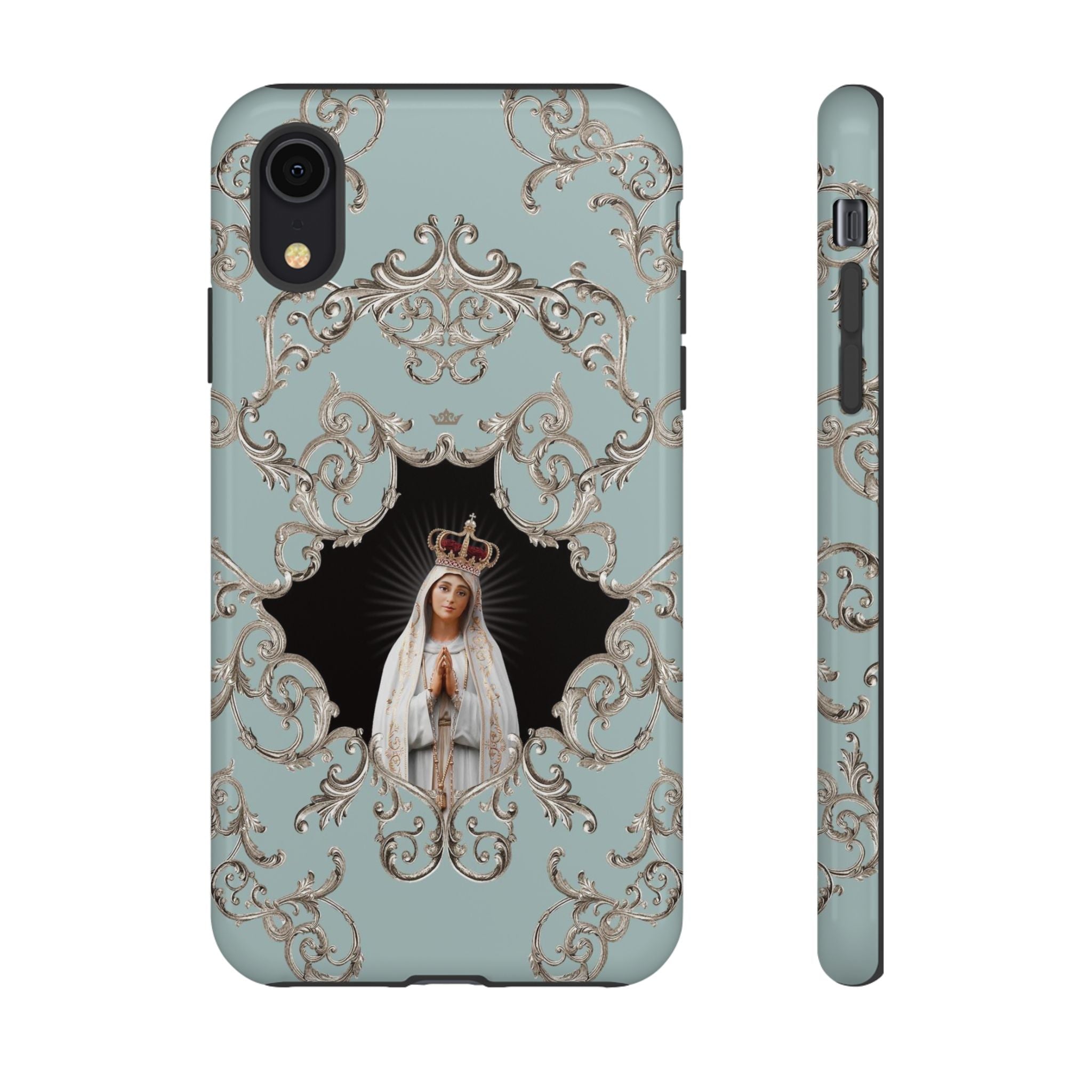 Our Lady of Fatima Hard Phone Case (Baroque Blue)