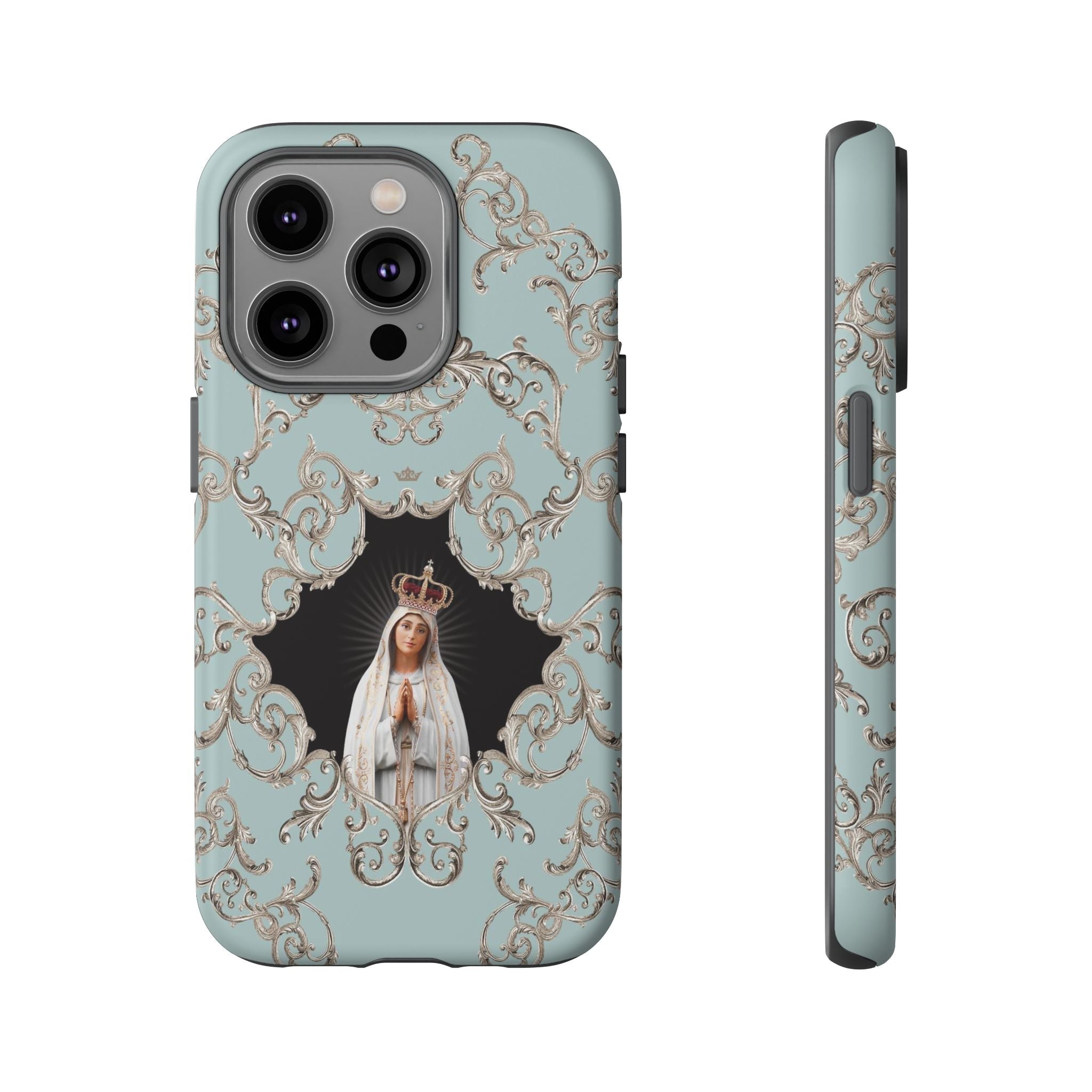 Our Lady of Fatima Hard Phone Case (Baroque Blue)