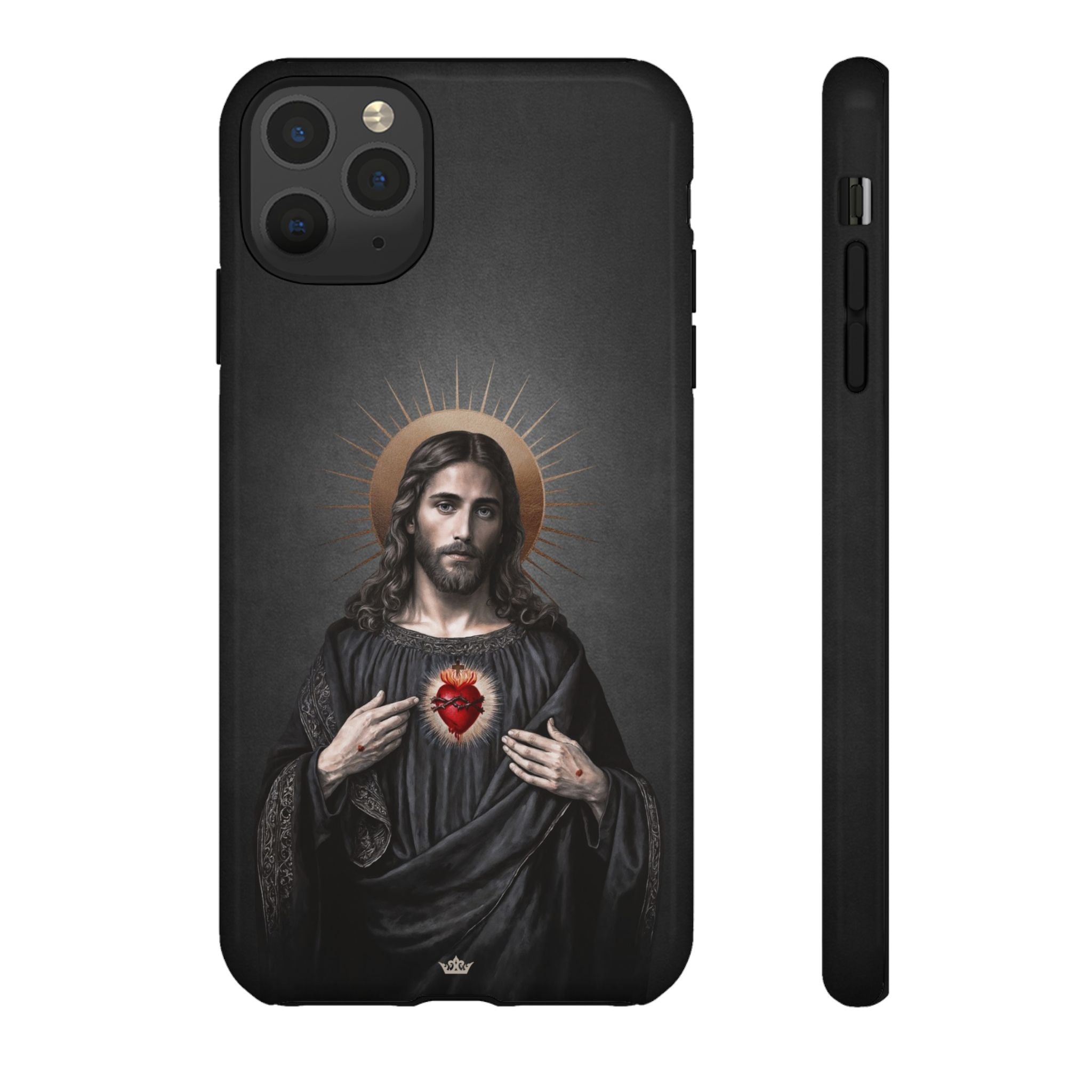 Sacred Heart of Jesus Hard Phone Case (Vintage Black)