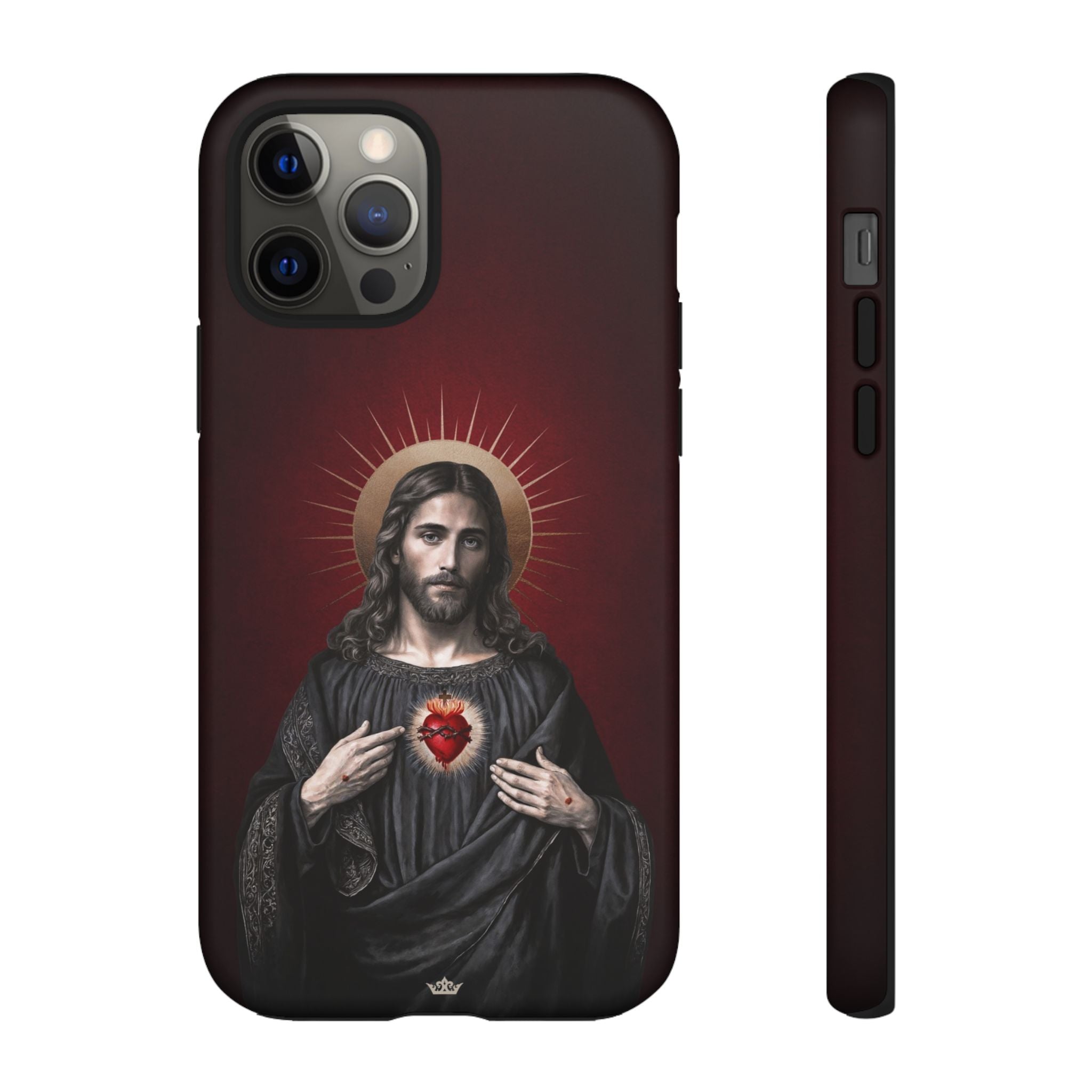 Sacred Heart of Jesus Hard Phone Case (Vintage Garnet)