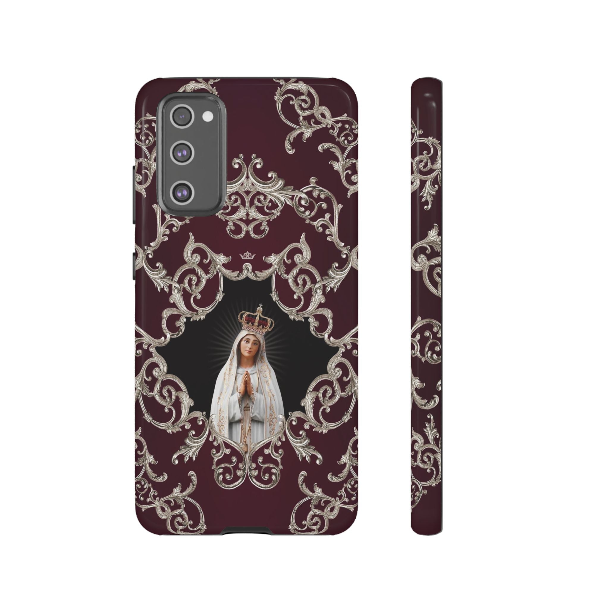 Our Lady of Fatima Hard Phone Case (Baroque Mahogany)