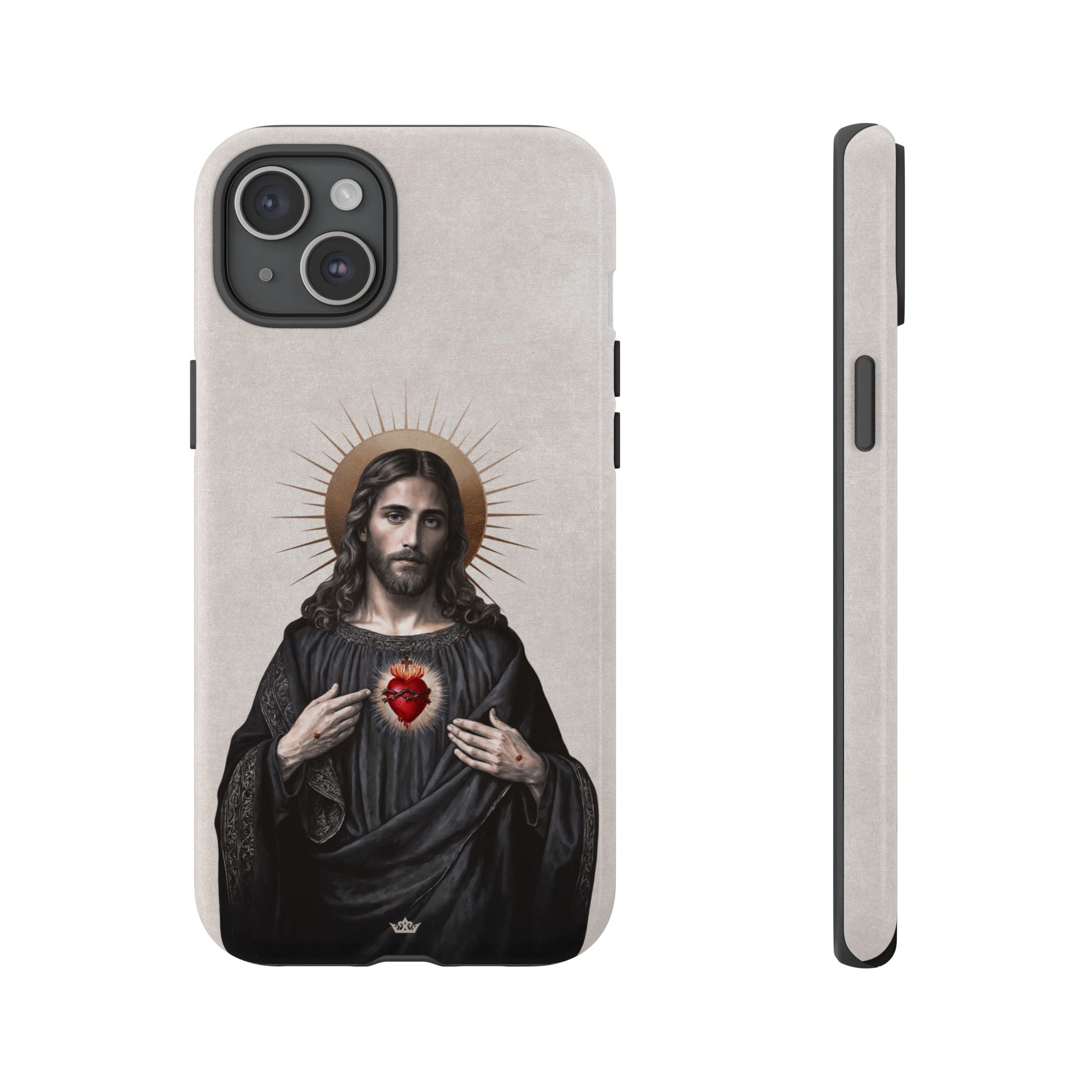 Sacred Heart of Jesus Hard Phone Case (Vintage Ivory)