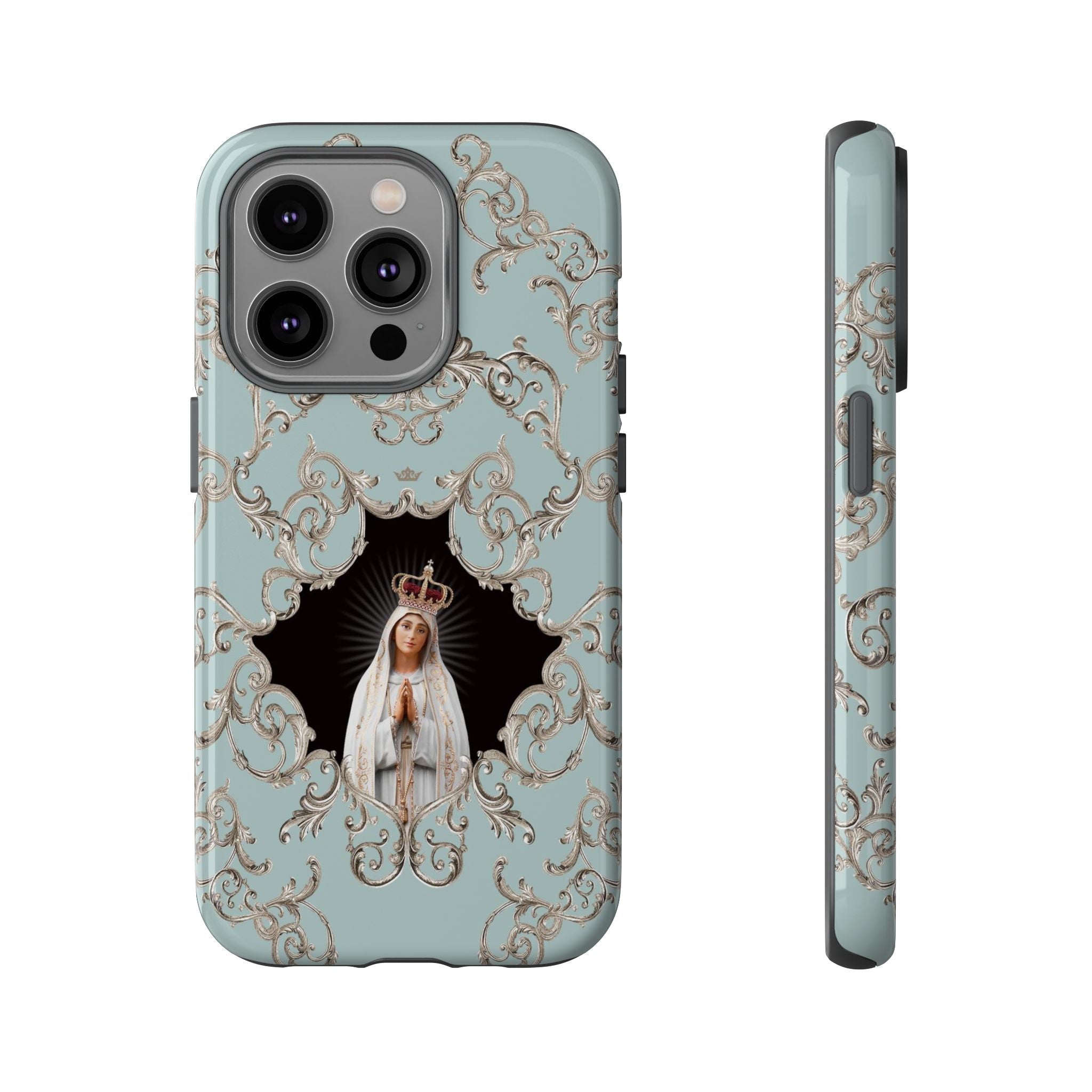 Our Lady of Fatima Hard Phone Case (Baroque Blue)