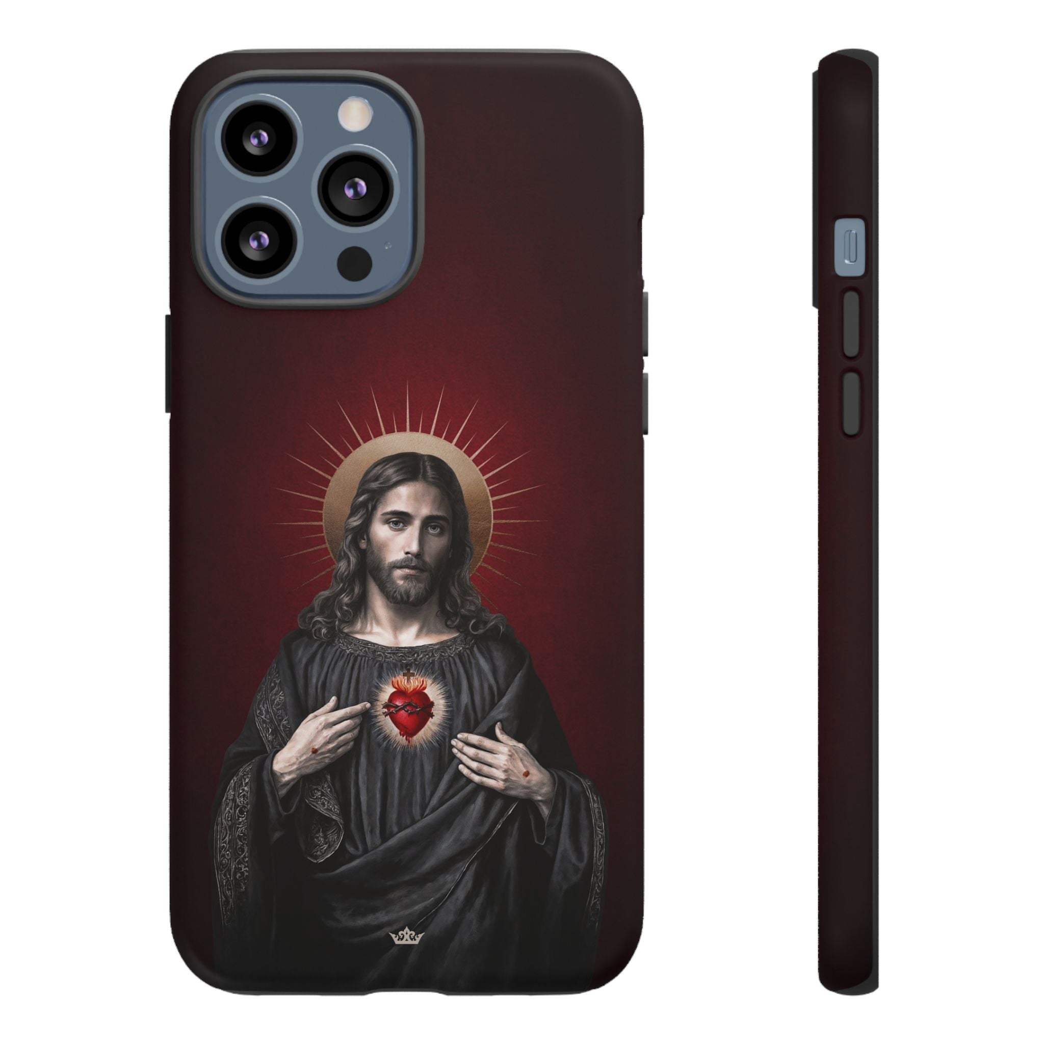 Sacred Heart of Jesus Hard Phone Case (Vintage Garnet)