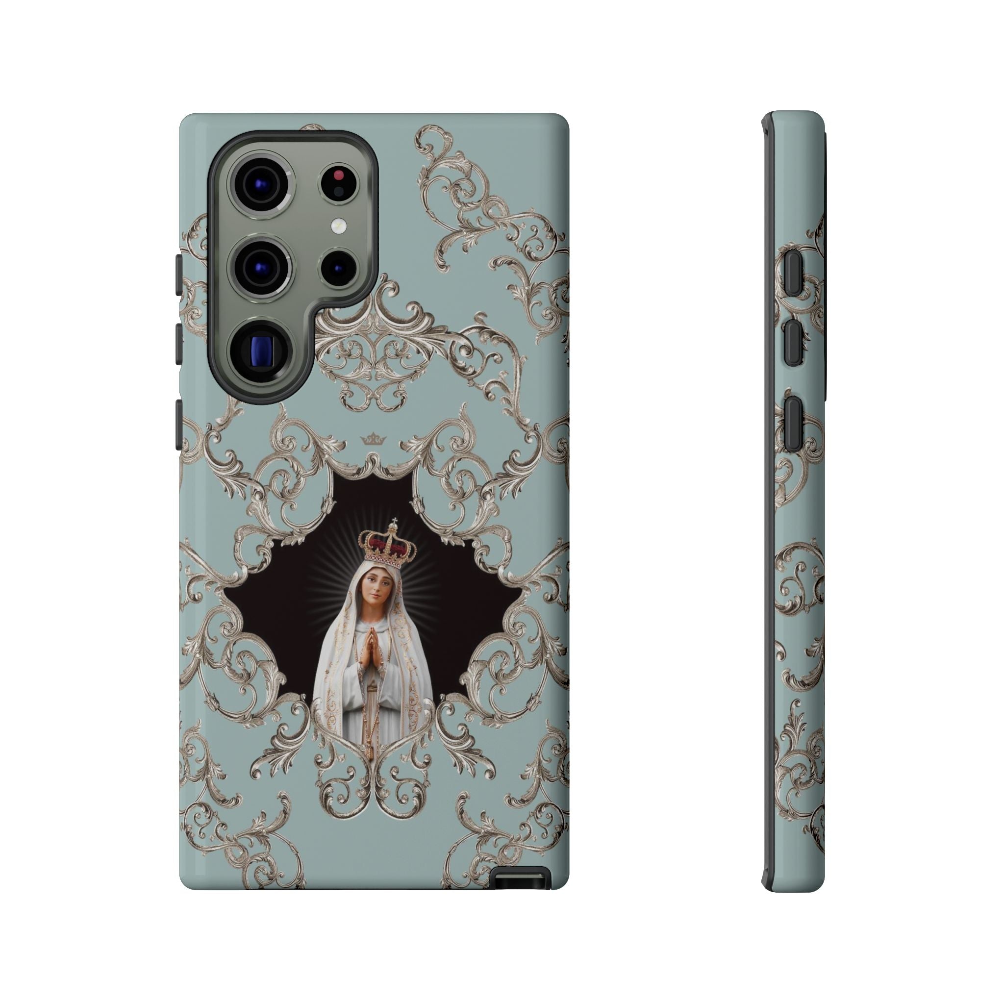 Our Lady of Fatima Hard Phone Case (Baroque Blue)