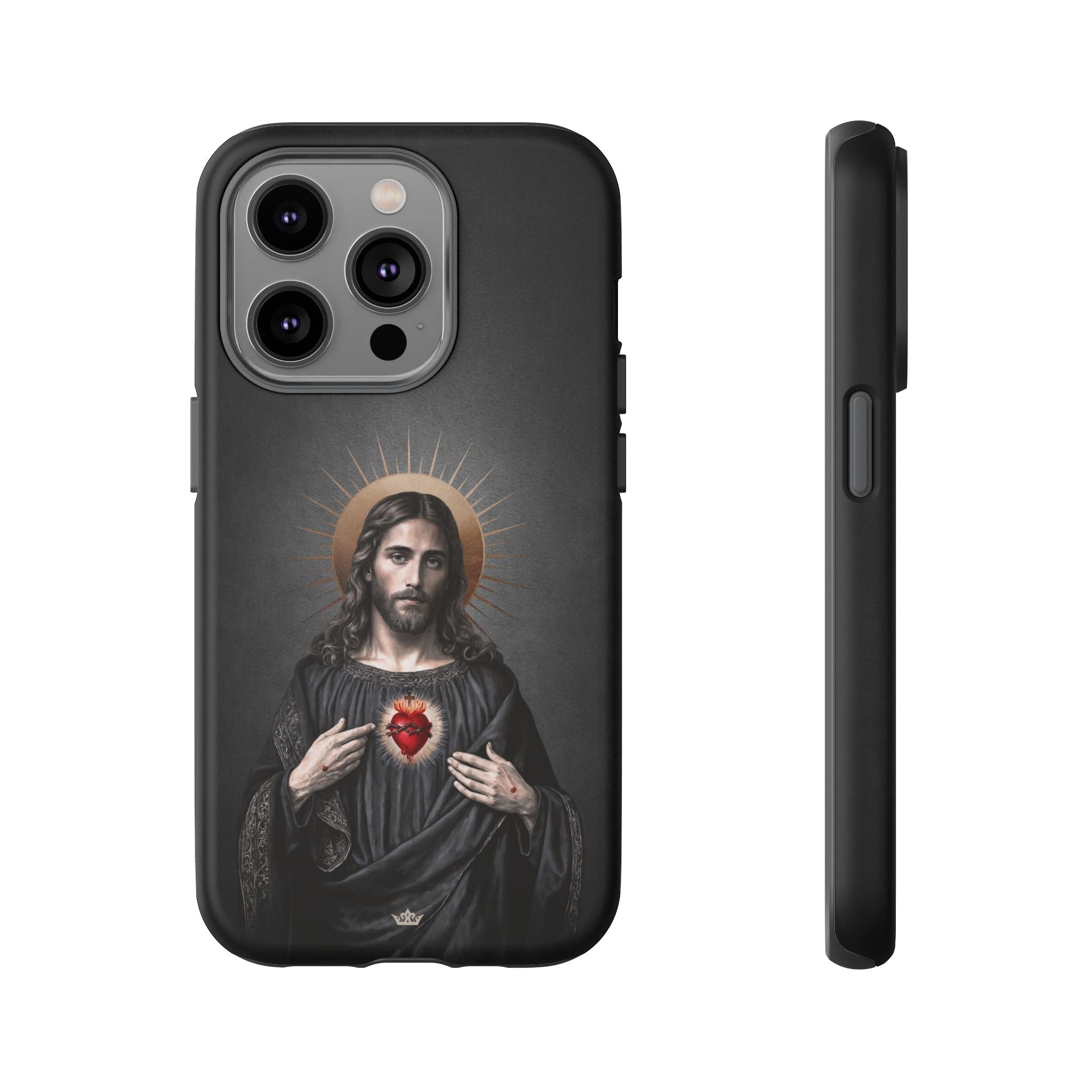 Sacred Heart of Jesus Hard Phone Case (Vintage Black)