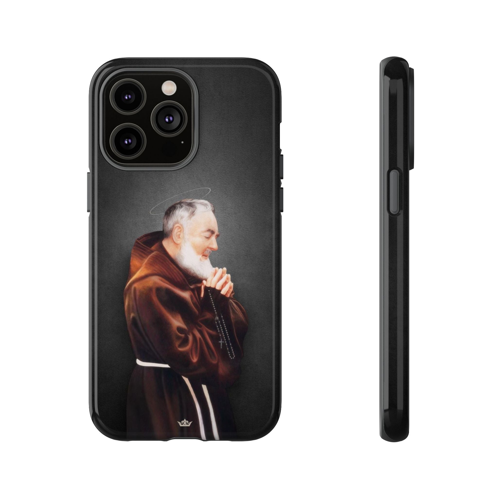 St. Padre Pio Hard Phone Case (Dark)