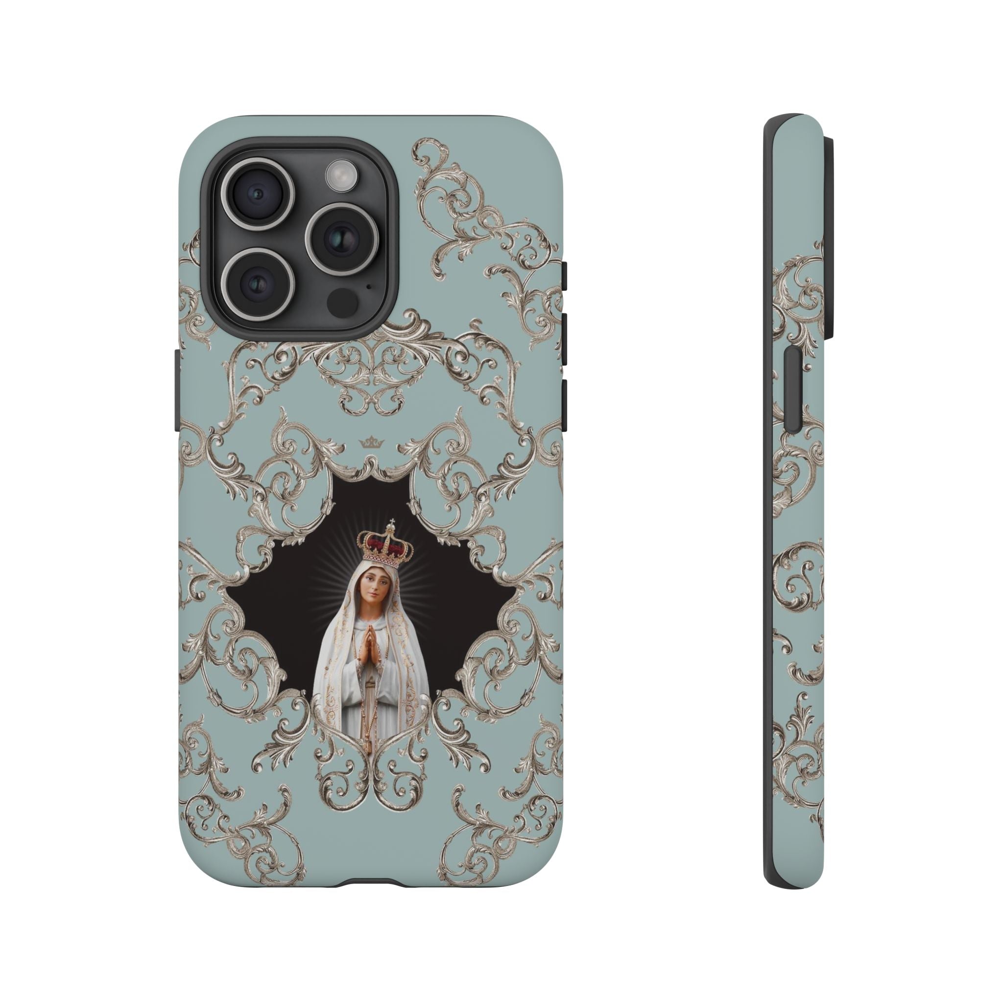 Our Lady of Fatima Hard Phone Case (Baroque Blue)