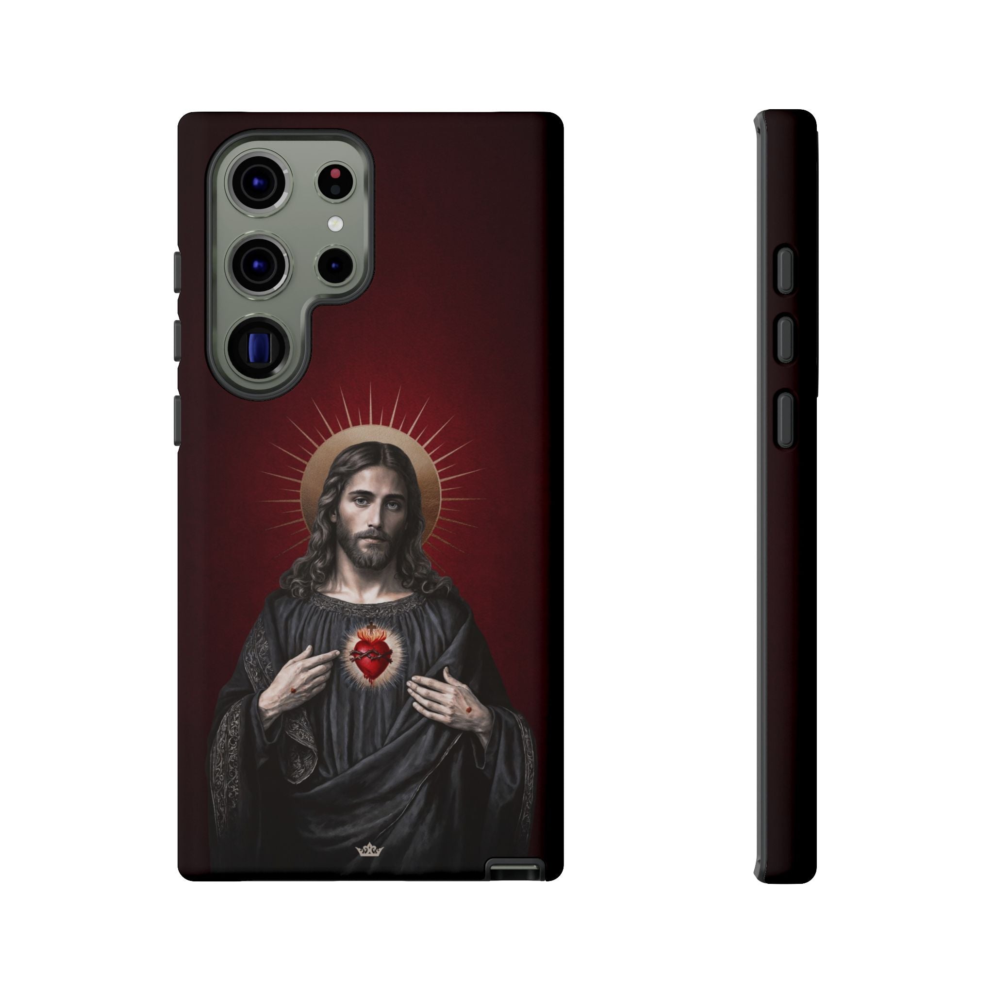 Sacred Heart of Jesus Hard Phone Case (Vintage Garnet)