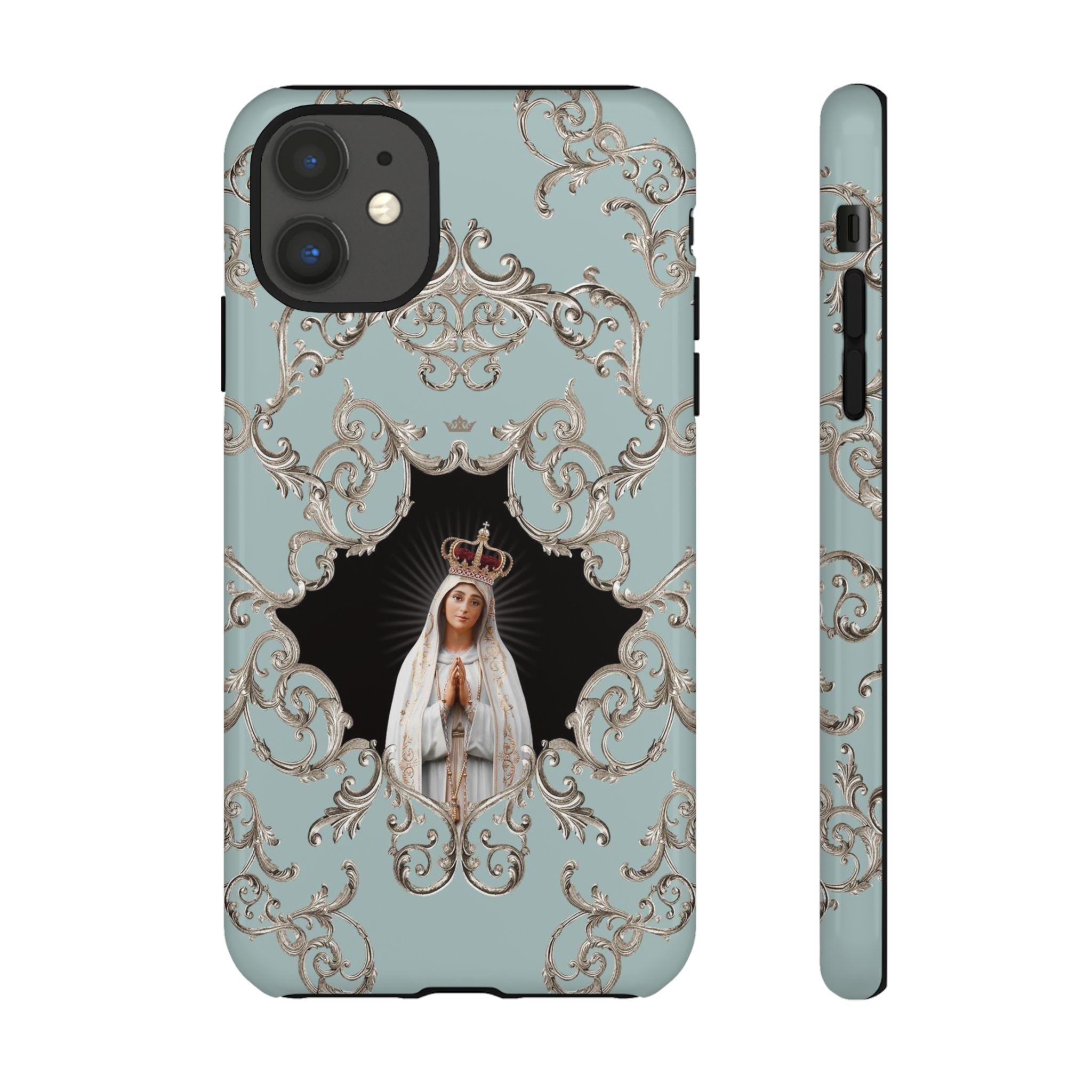 Our Lady of Fatima Hard Phone Case (Baroque Blue)