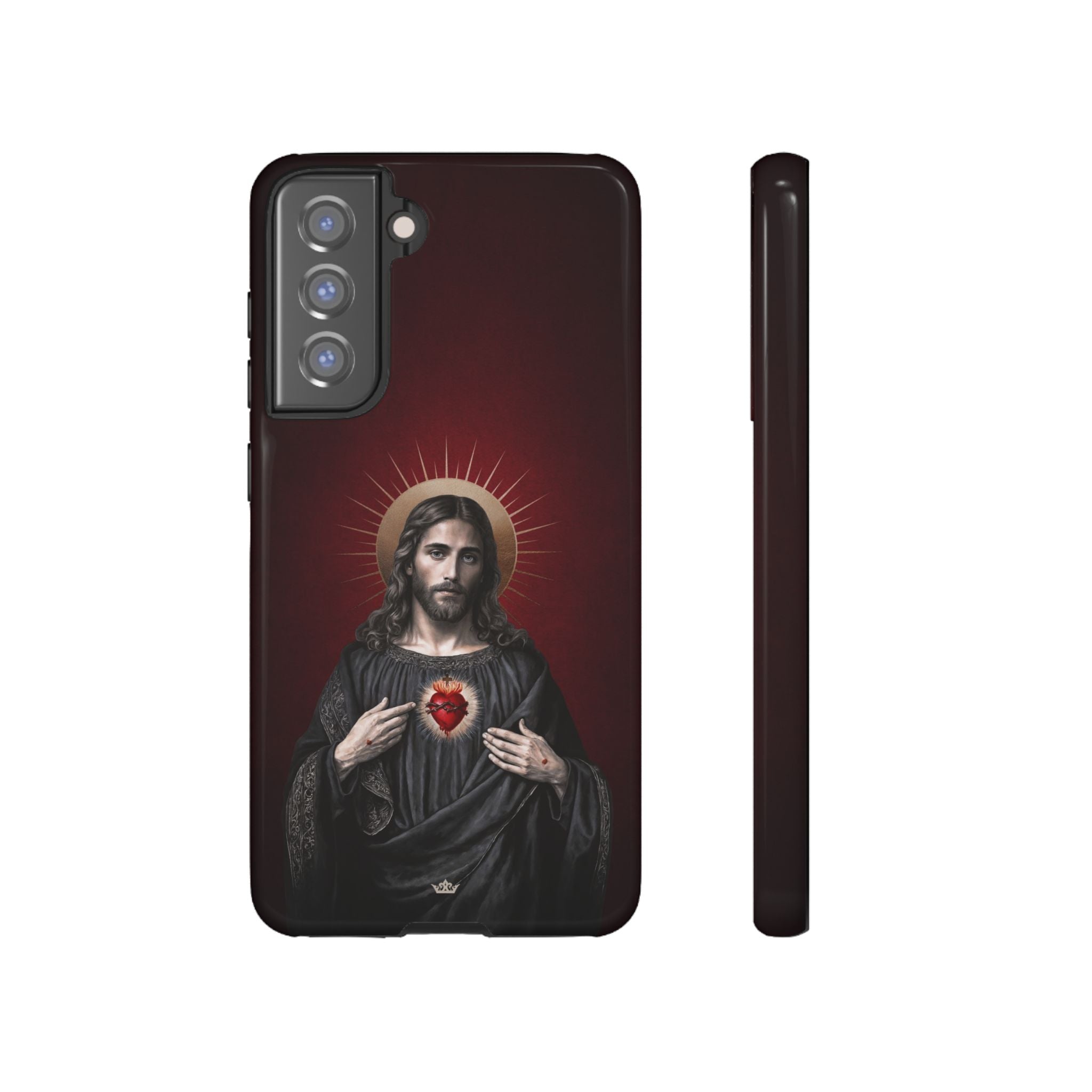 Sacred Heart of Jesus Hard Phone Case (Vintage Garnet)