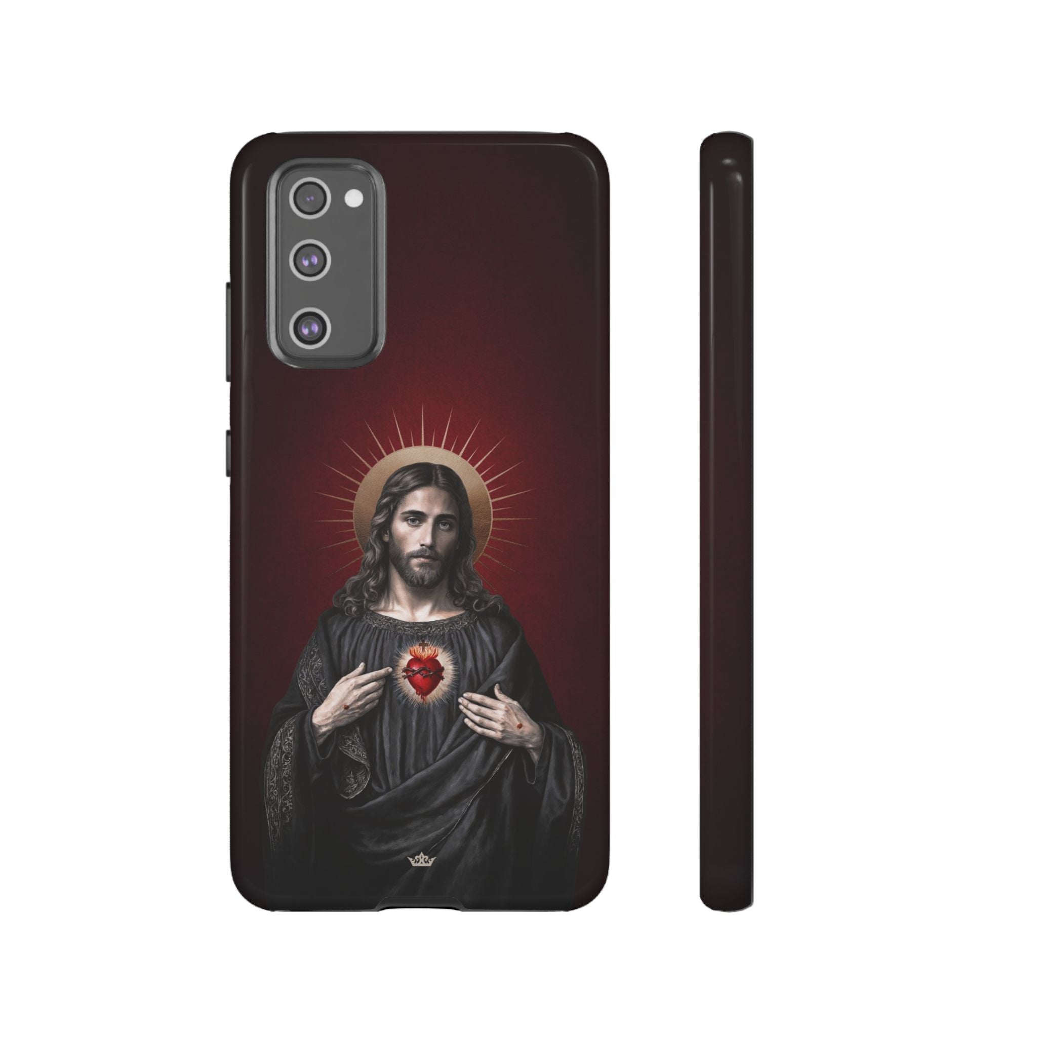 Sacred Heart of Jesus Hard Phone Case (Vintage Garnet)