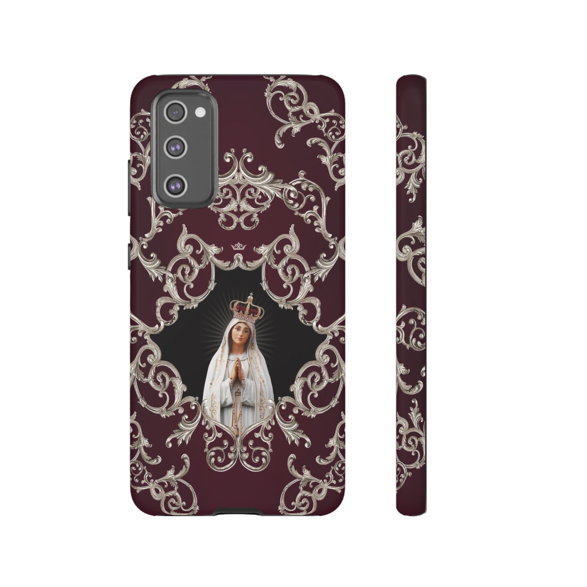 Our Lady of Fatima Hard Phone Case (Baroque Mahogany)