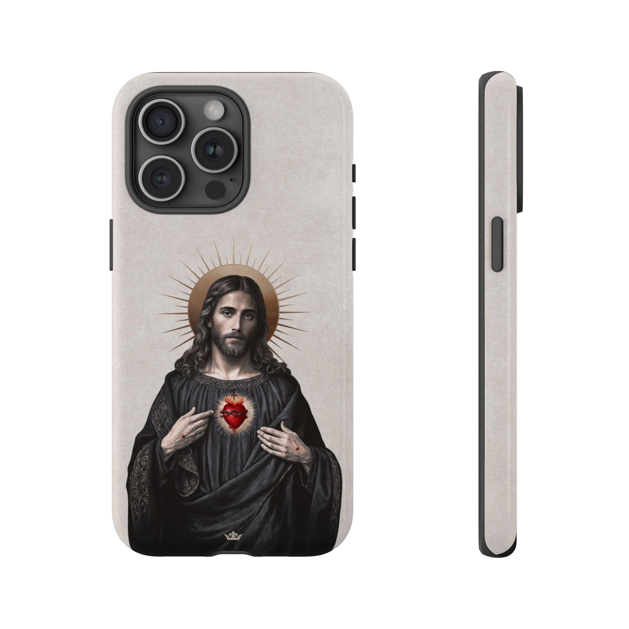 Sacred Heart of Jesus Hard Phone Case (Vintage Ivory)