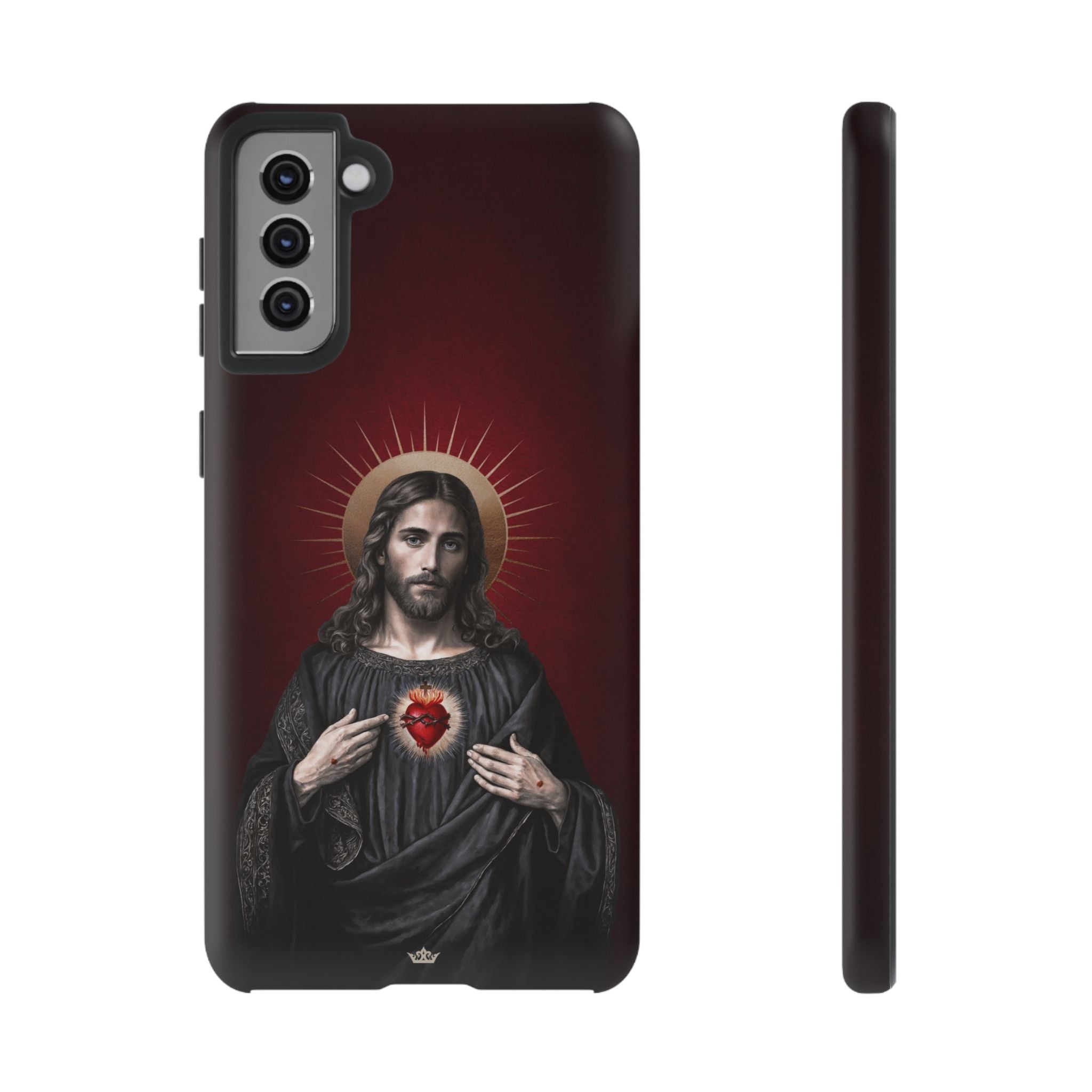 Sacred Heart of Jesus Hard Phone Case (Vintage Garnet)