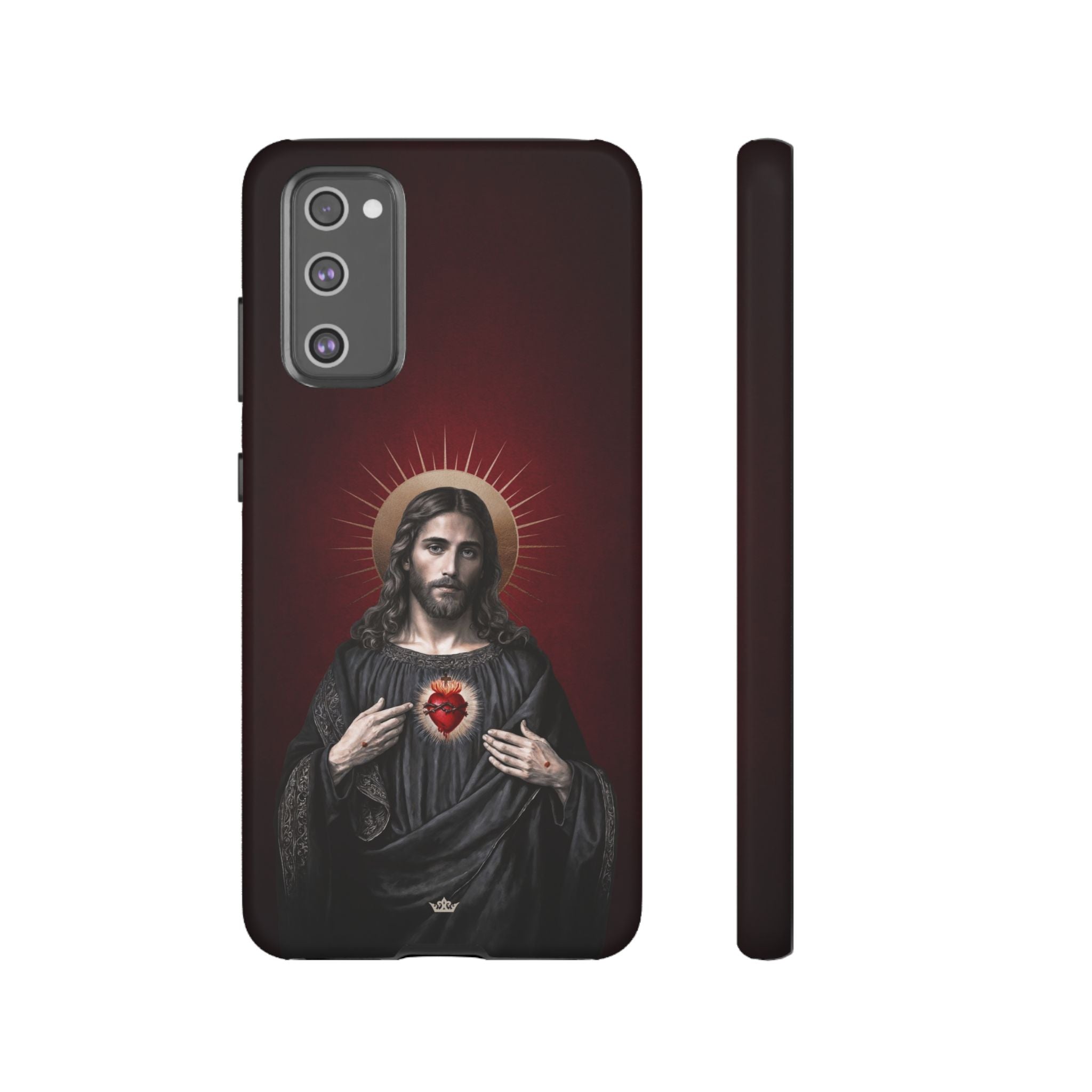 Sacred Heart of Jesus Hard Phone Case (Vintage Garnet)