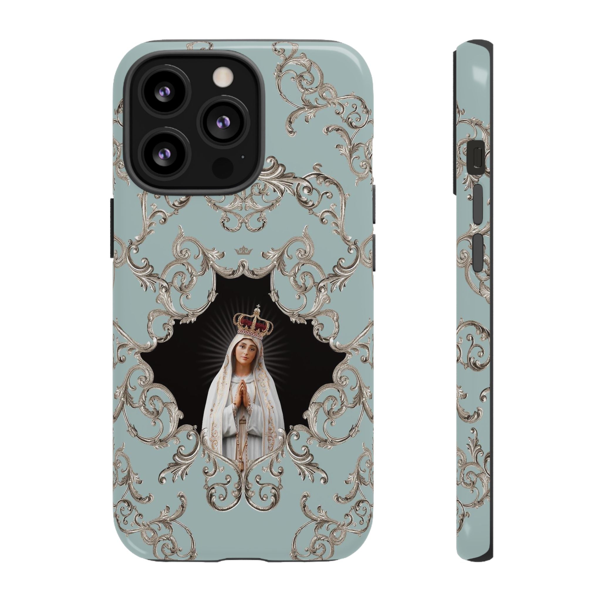 Our Lady of Fatima Hard Phone Case (Baroque Blue)