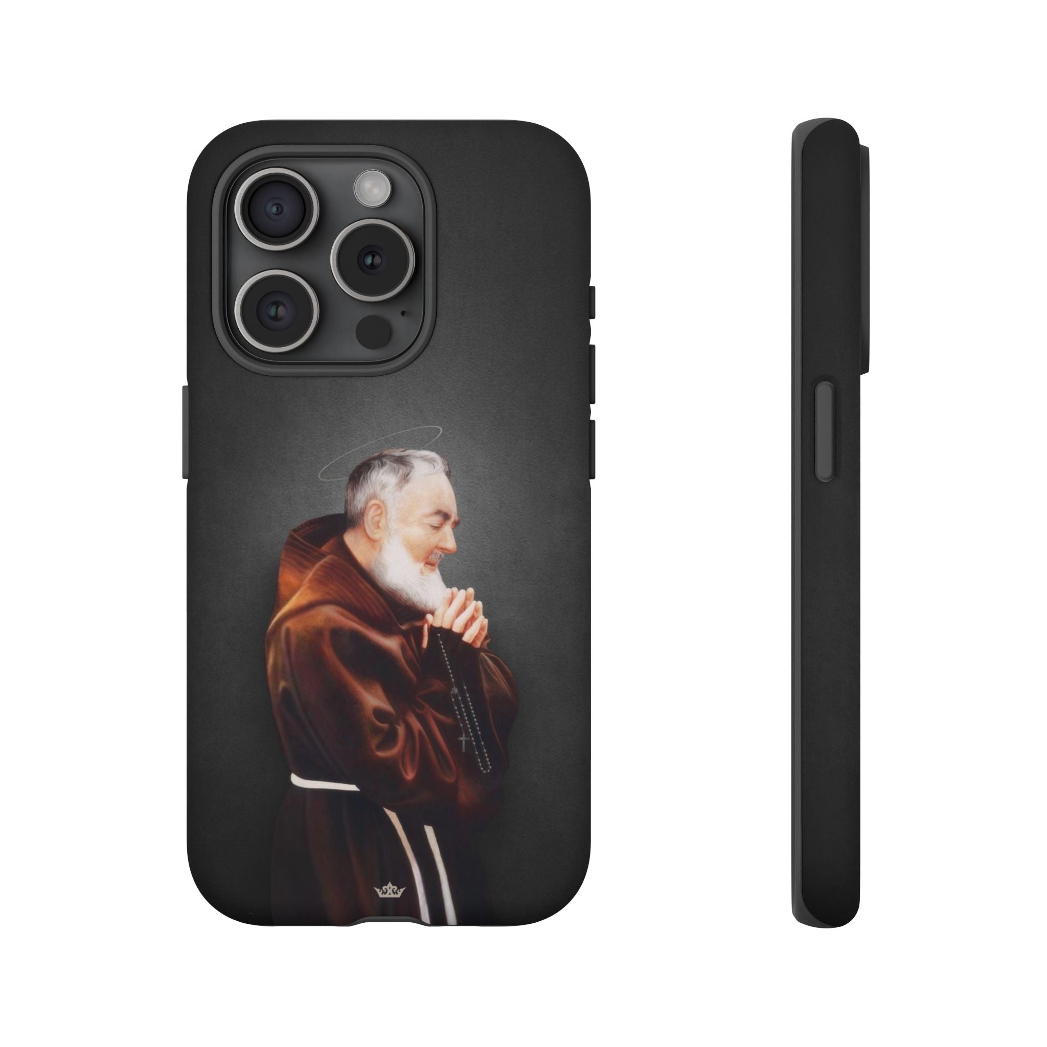 St. Padre Pio Hard Phone Case (Dark)