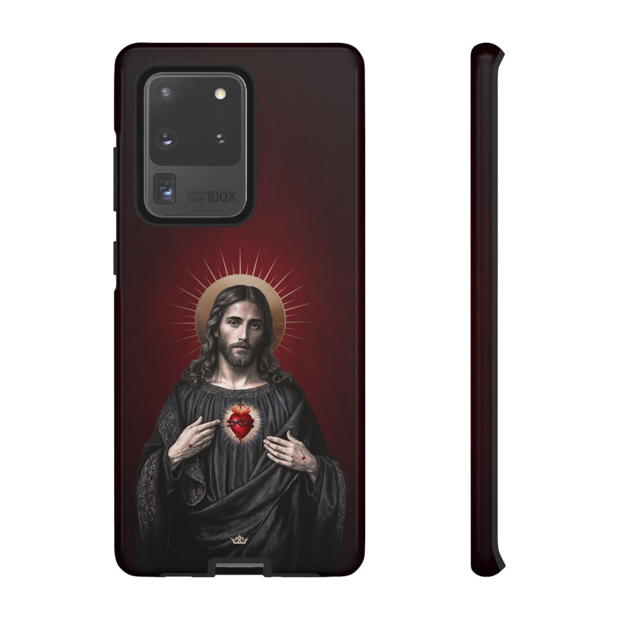 Sacred Heart of Jesus Hard Phone Case (Vintage Garnet)