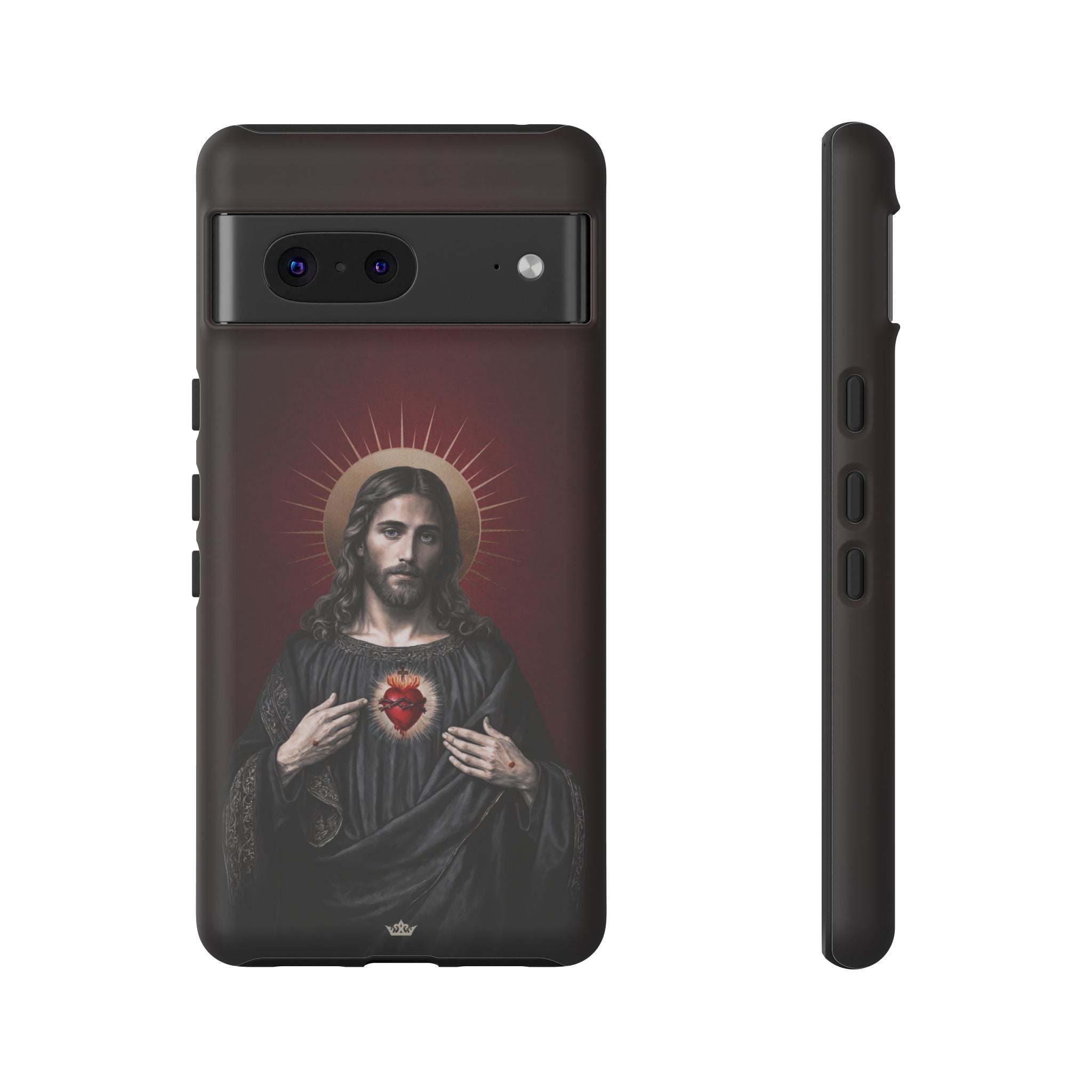 Sacred Heart of Jesus Hard Phone Case (Vintage Garnet)